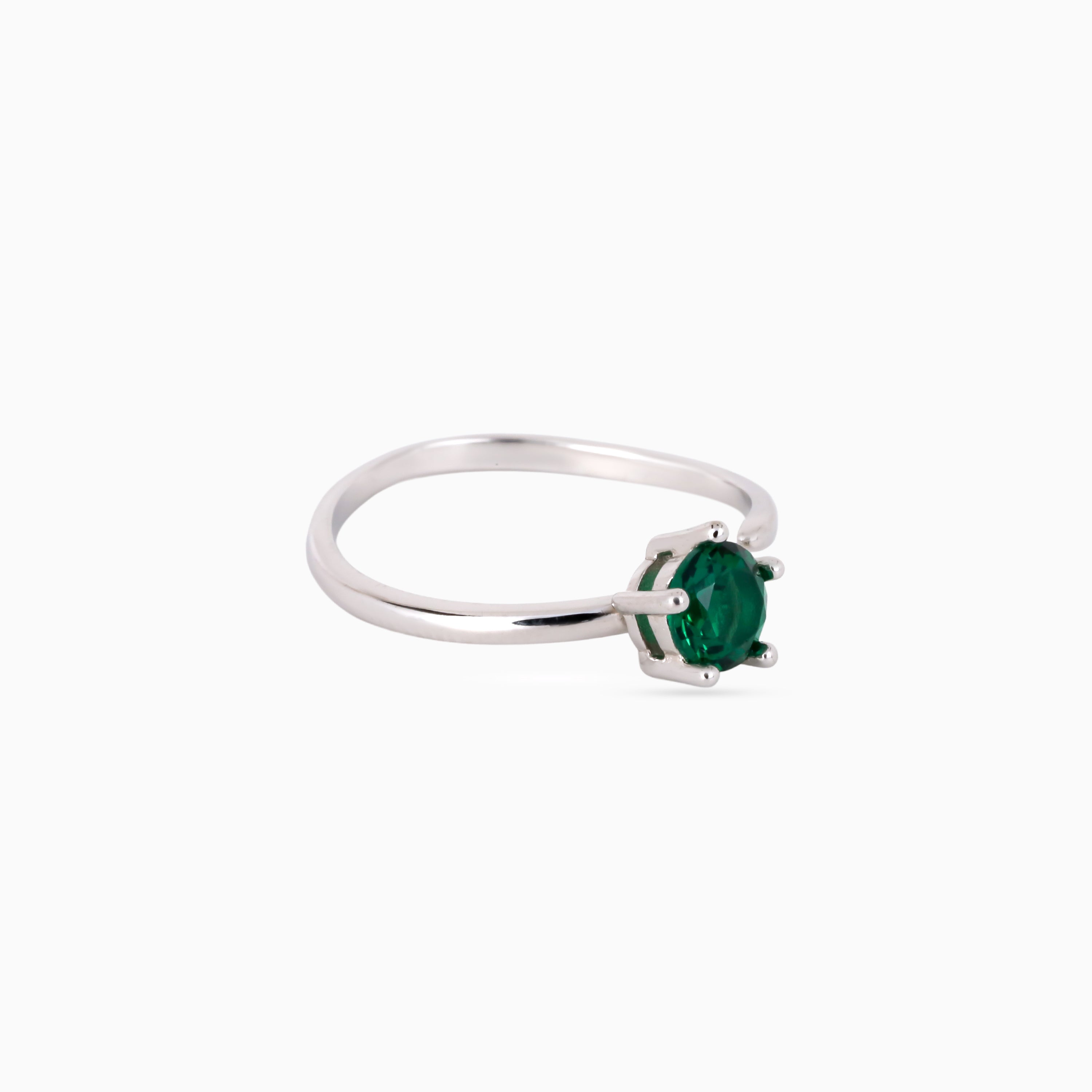 Emerald Prism Solitaire Ring