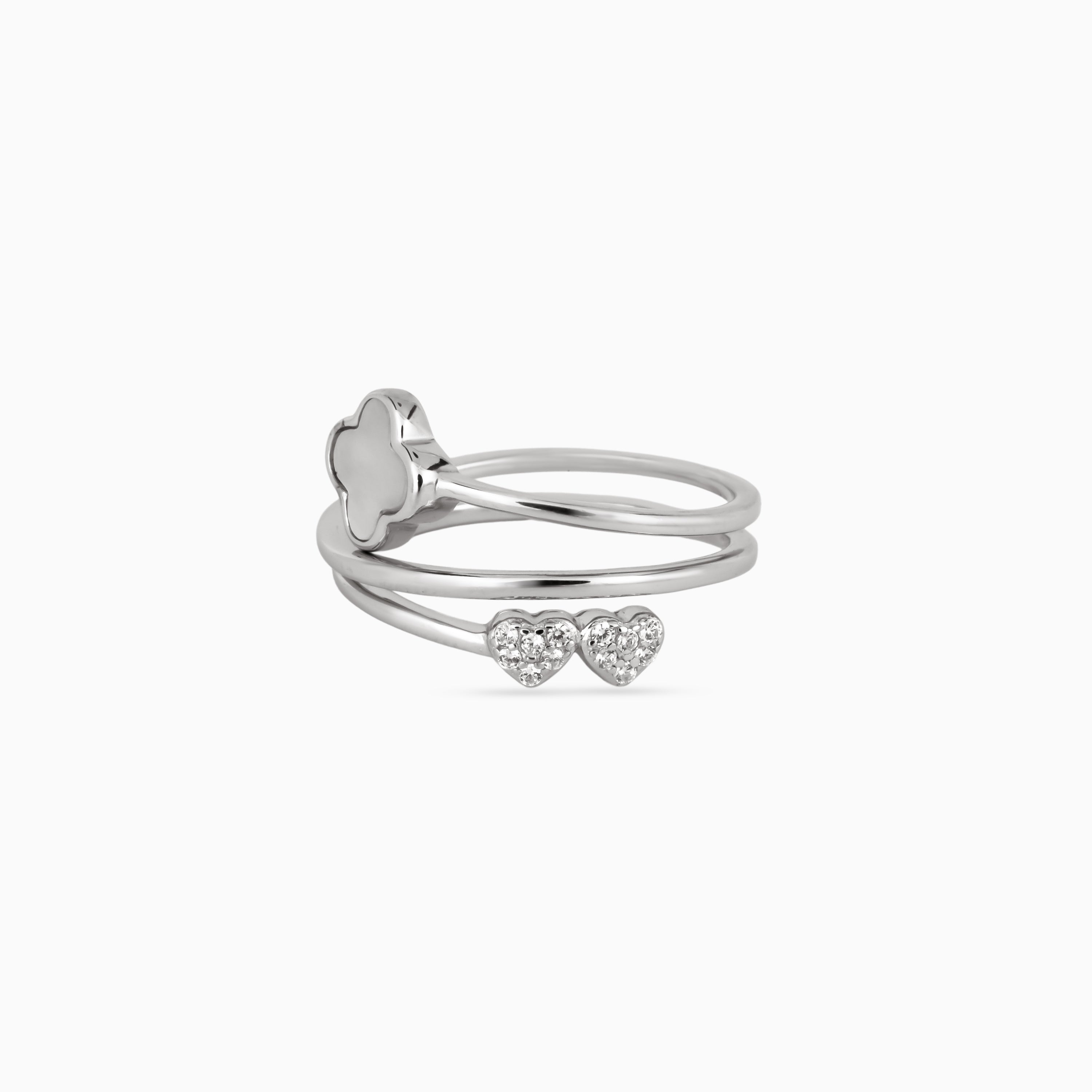 Lucky Clover & Hearts Ring