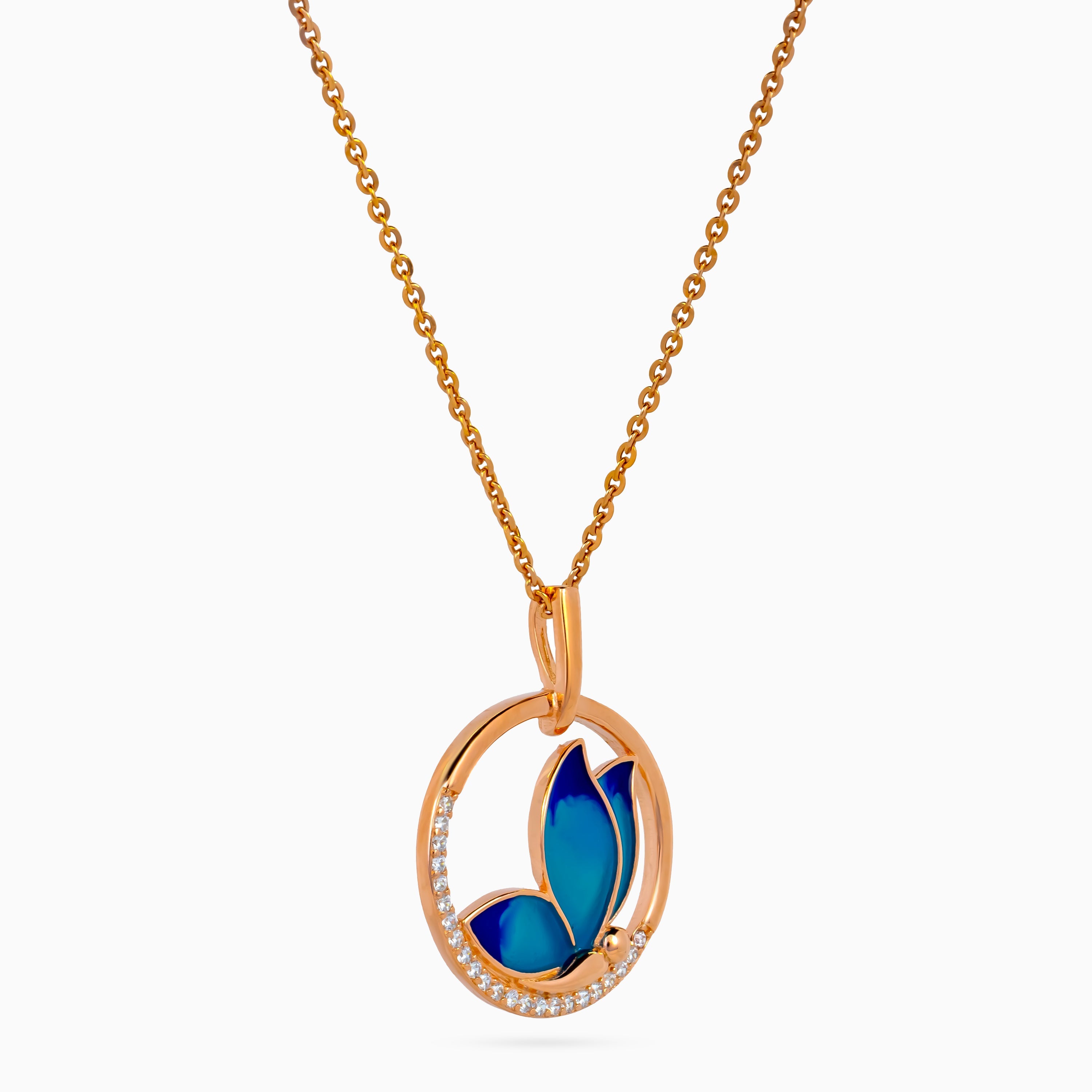Blue Arc Papillon Pendant Set