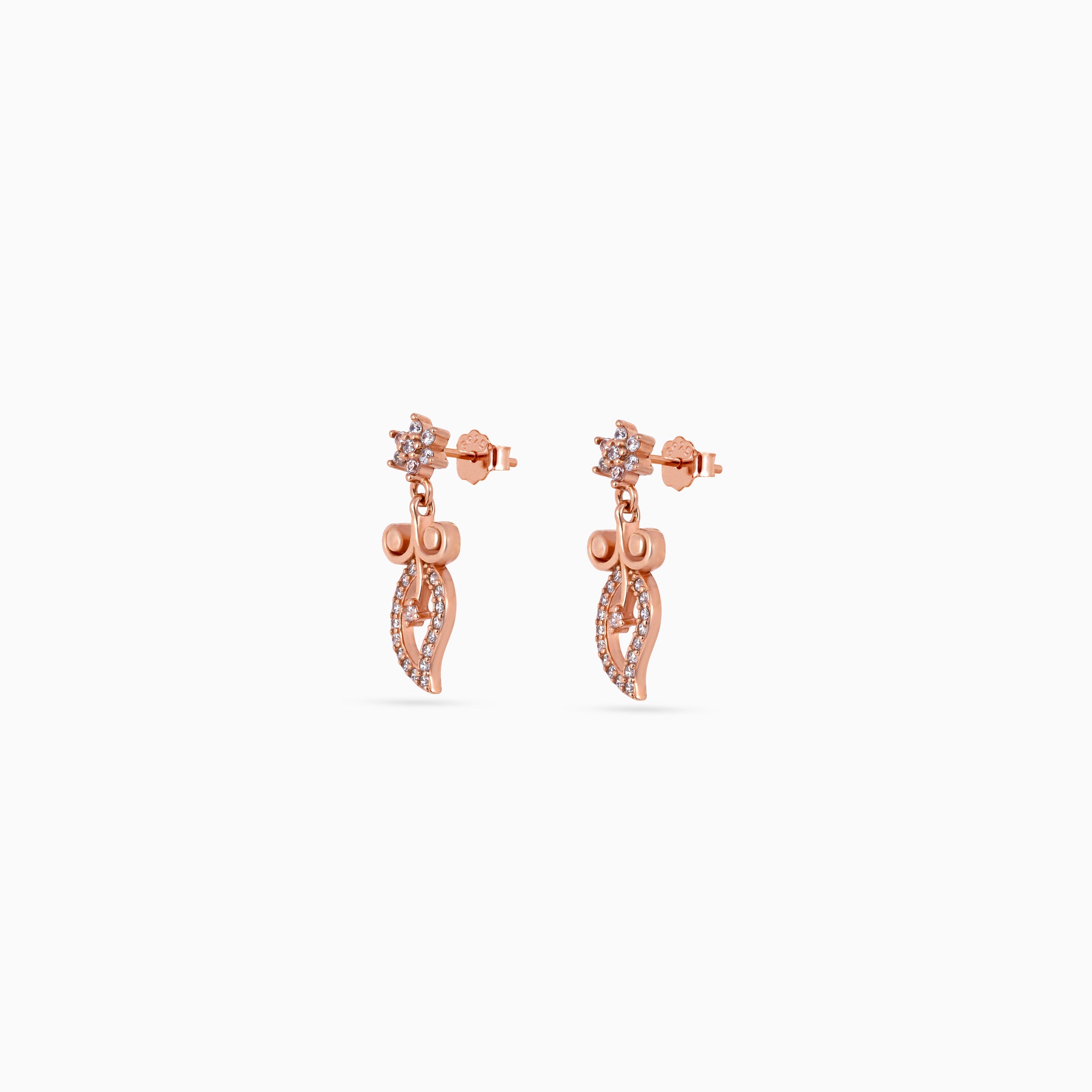 Rose Gold Floral Star Leaf Drops