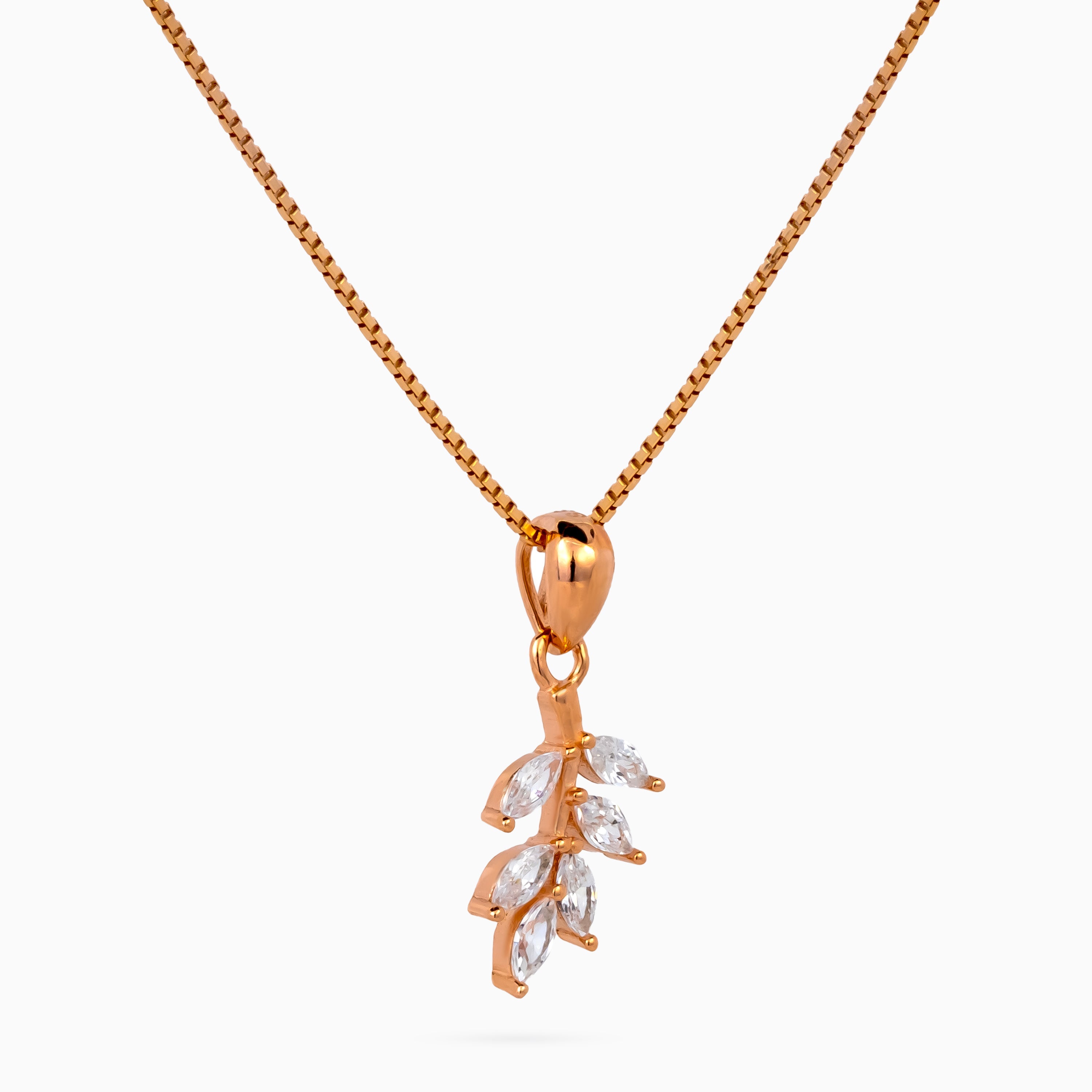 Crystal Leaflet Pendant Set