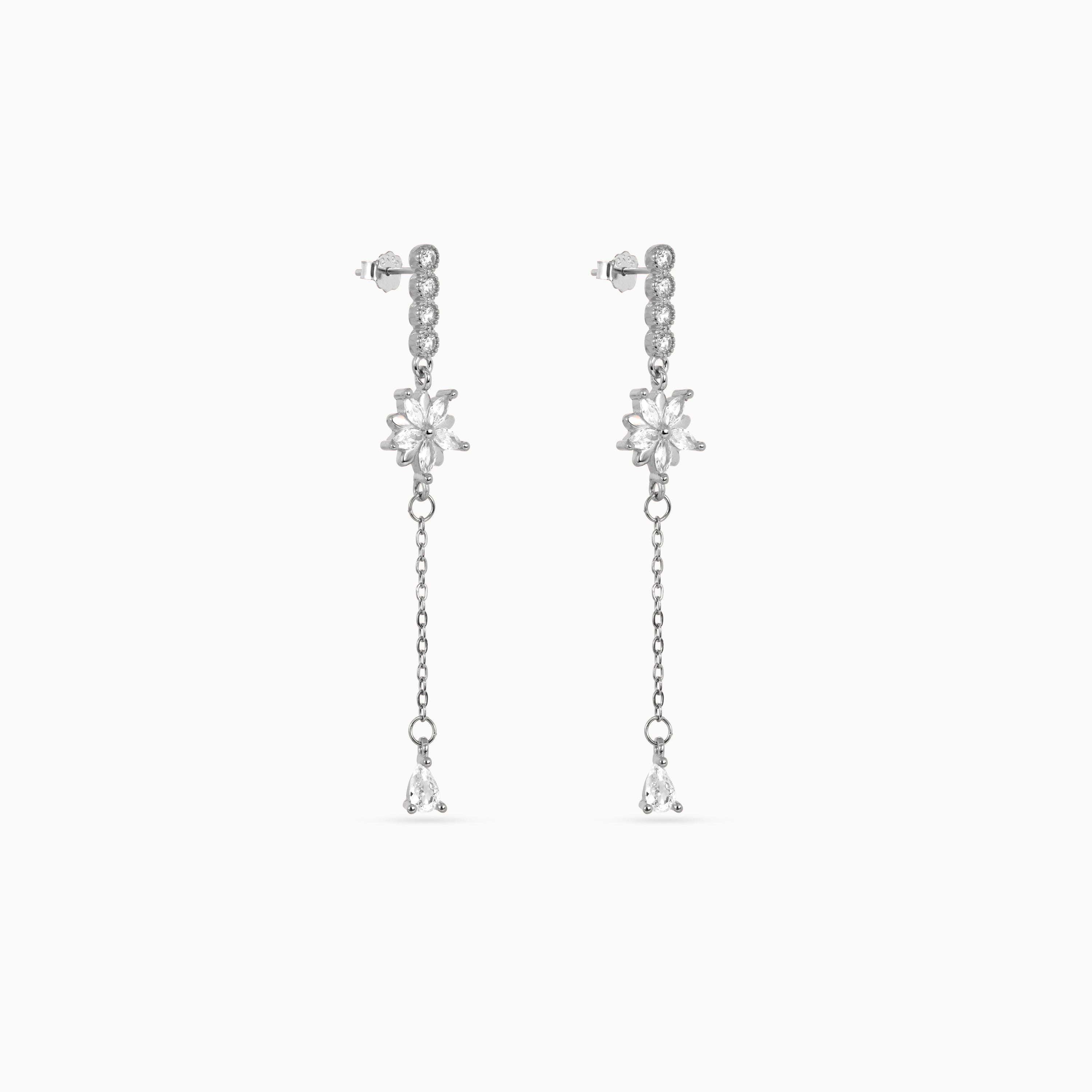 Silver Starburst Chain Drops