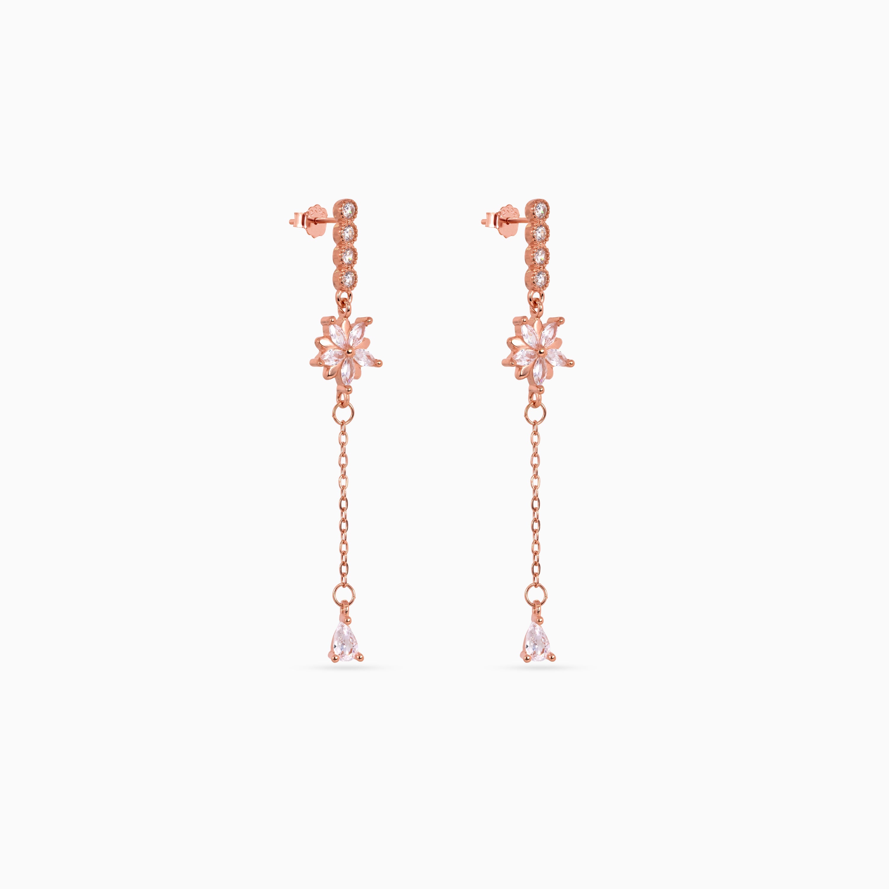 Rose gold Starburst Chain Drops