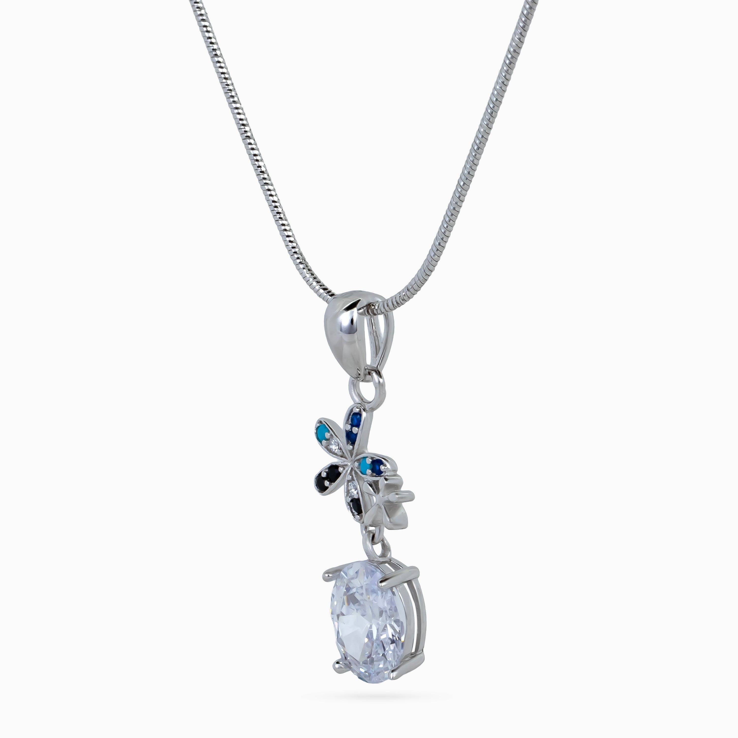Azure Bloom Drop Necklace