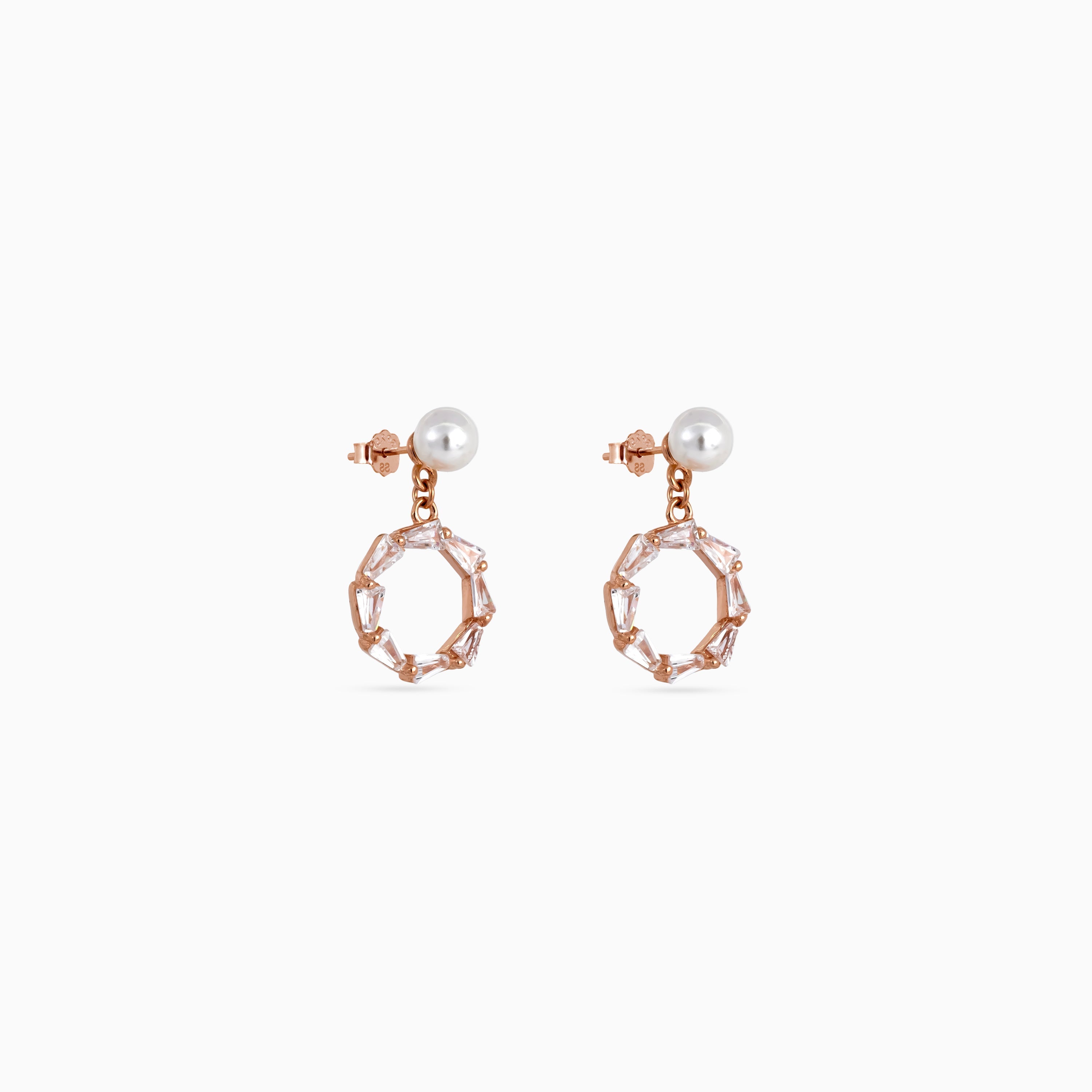 Pearl Octagon Drop Studs