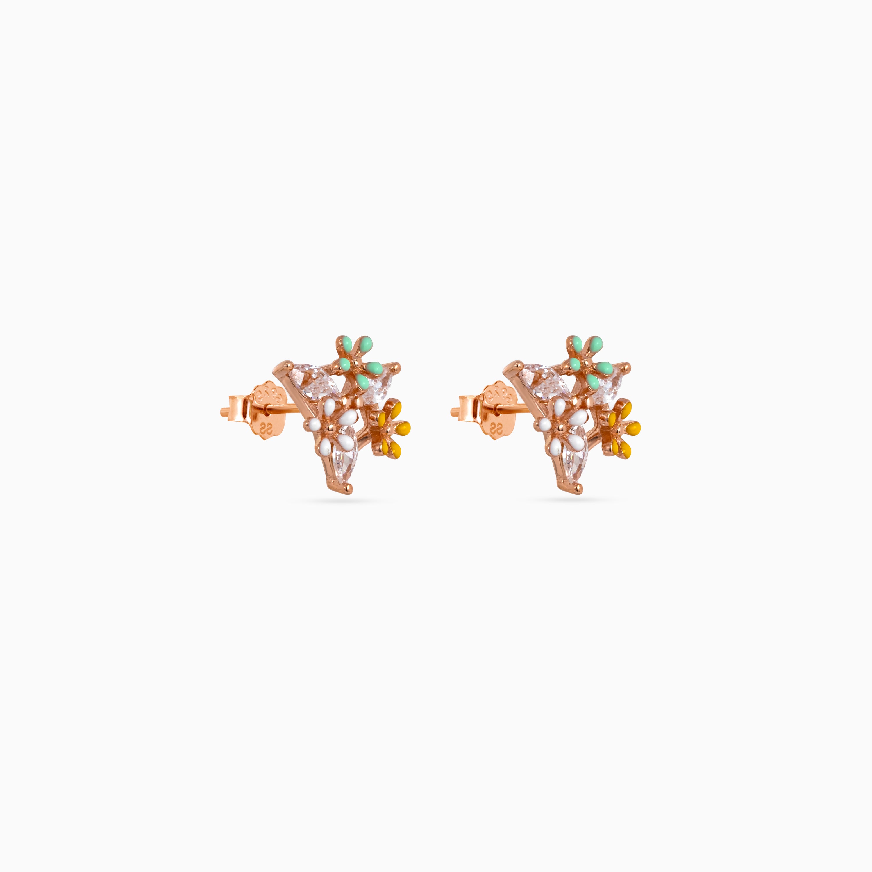 Rose gold Meadow Marquise Studs