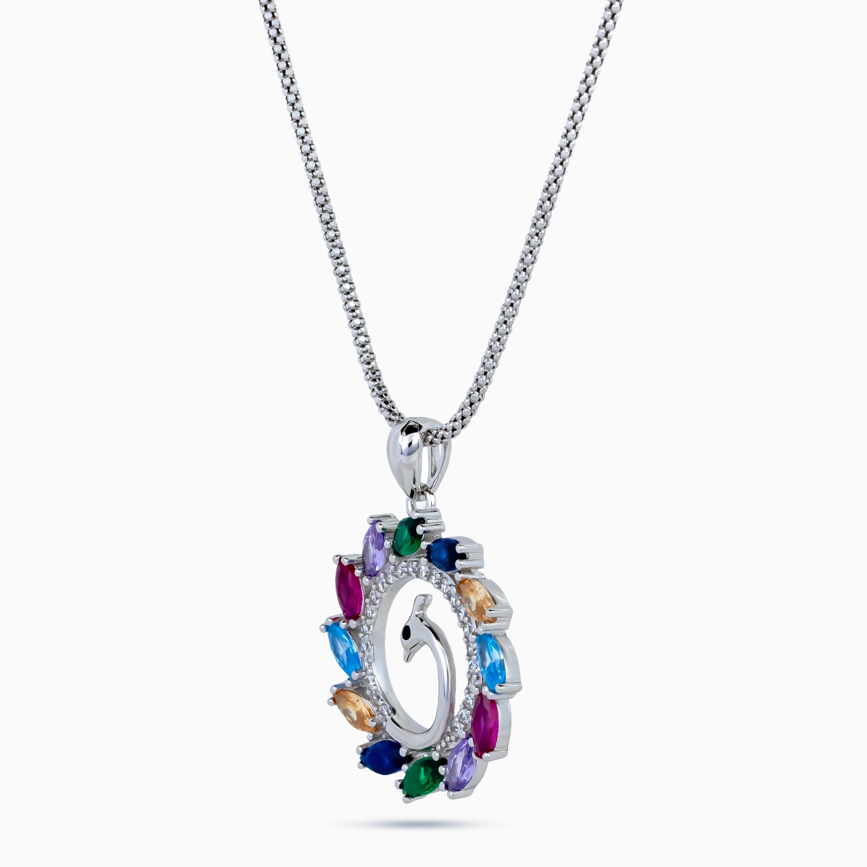 Peacock Radiance Wreath Pendant Set
