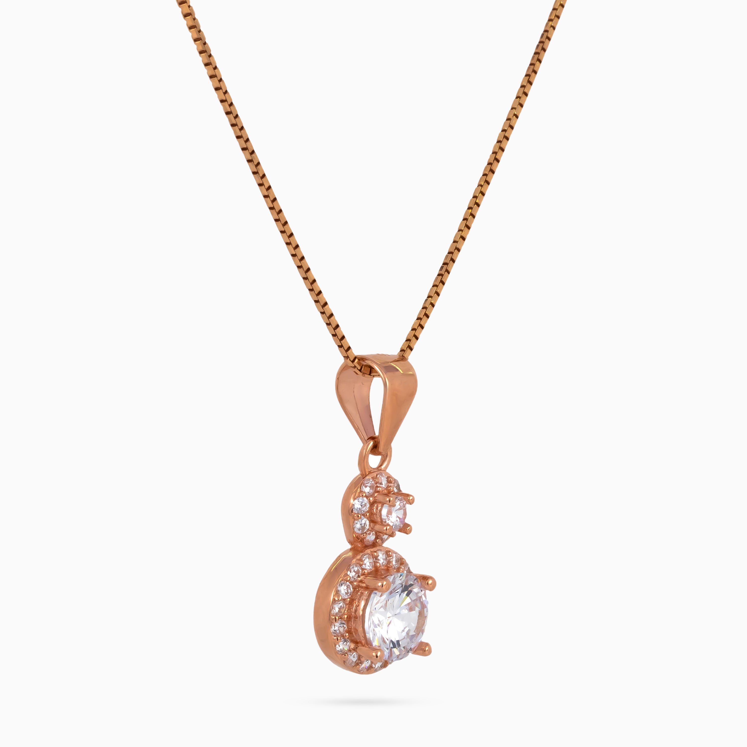 Double Halo Droplet Necklace