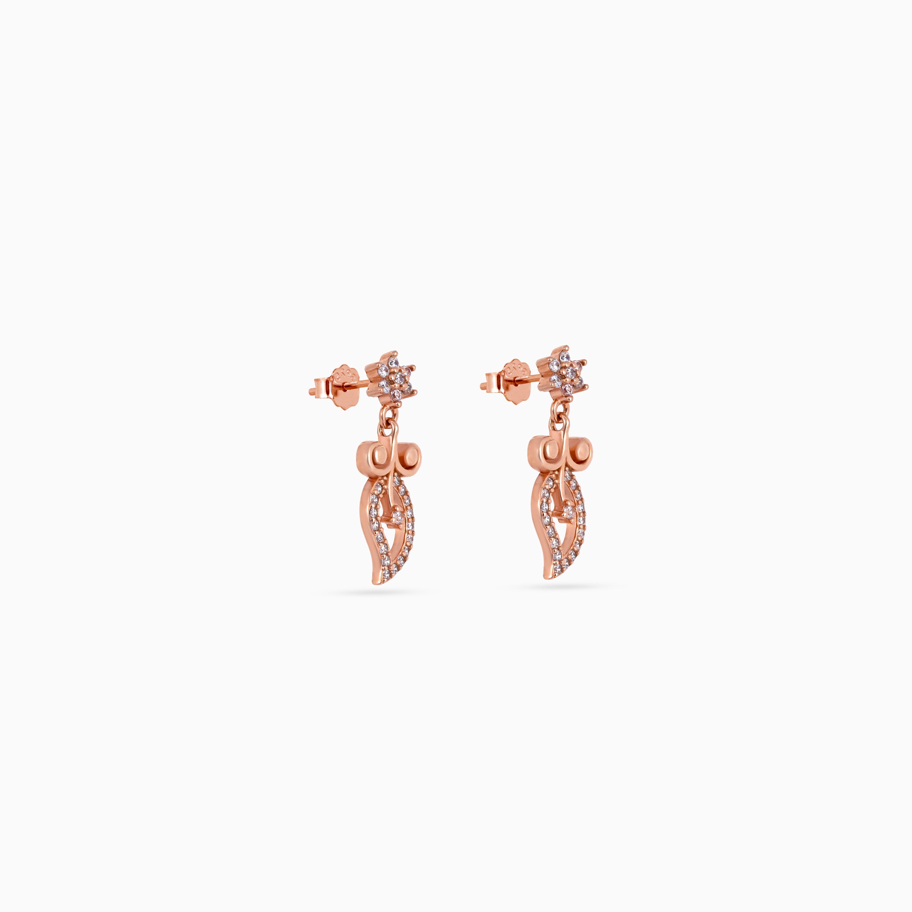 Rose Gold Floral Star Leaf Drops