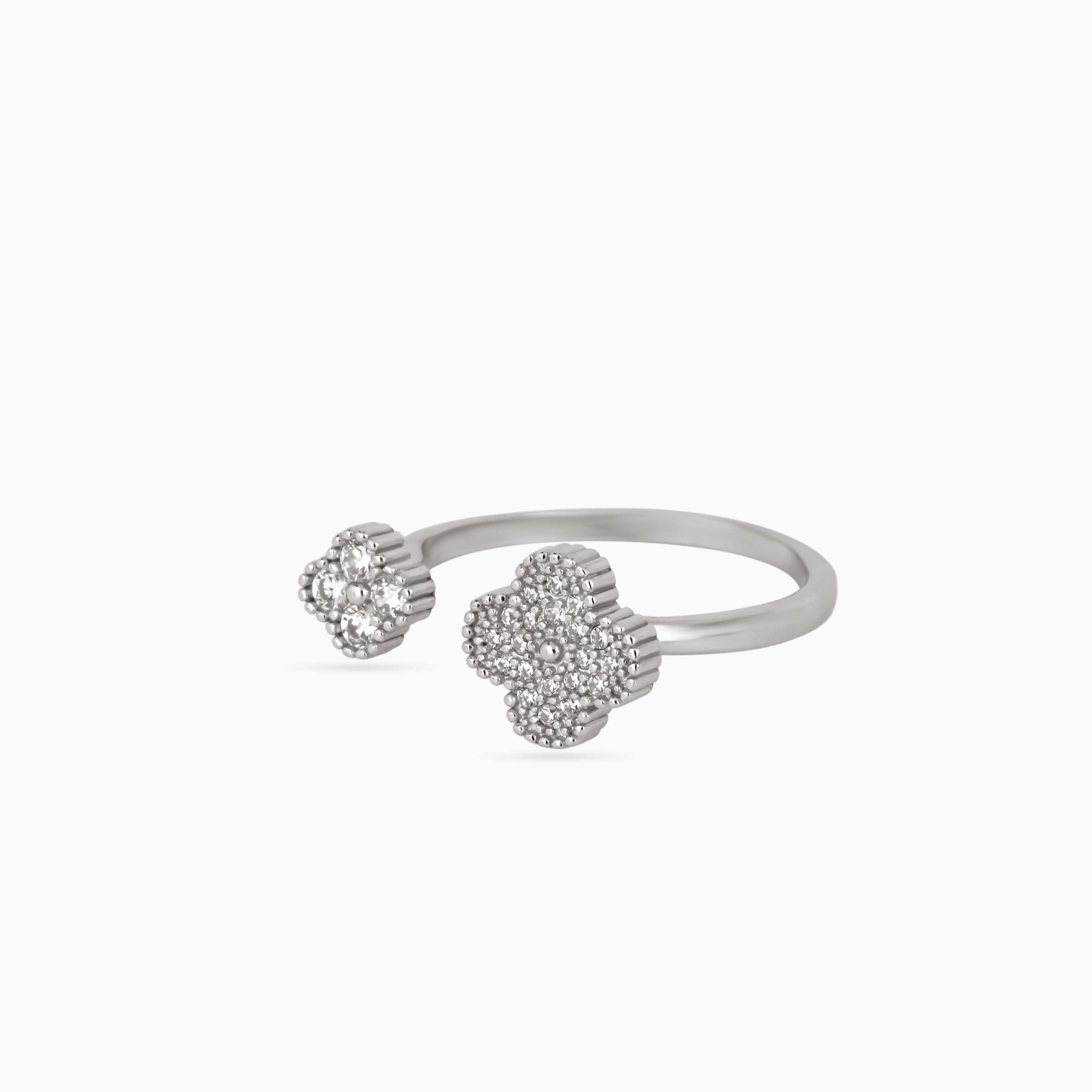 Twin Clover Pavé Ring