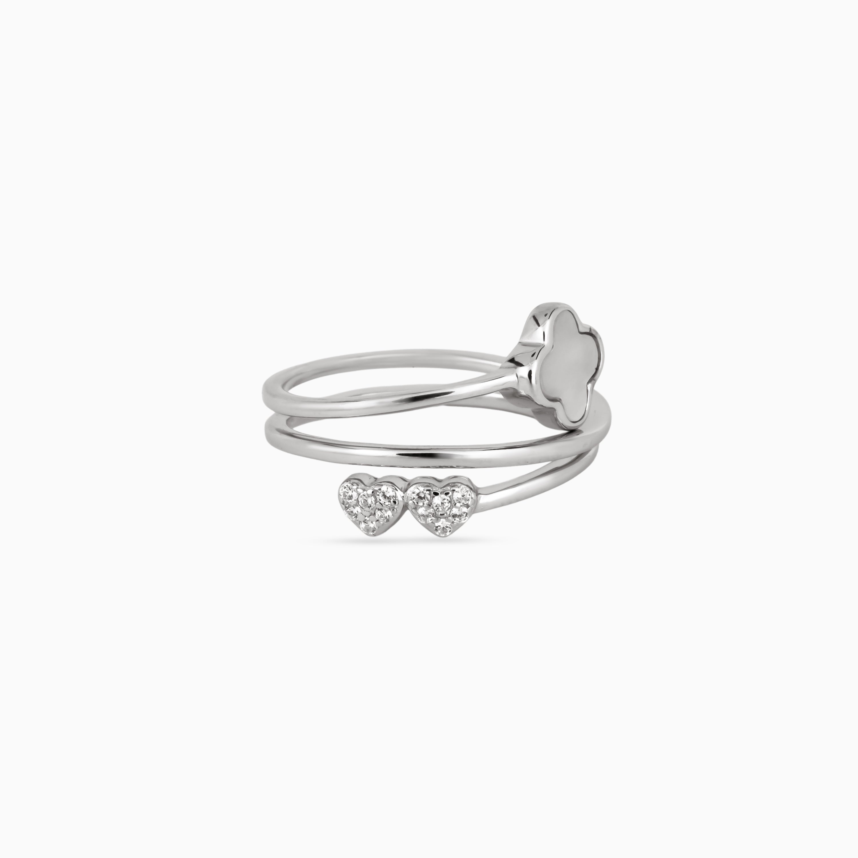 Lucky Clover & Hearts Ring