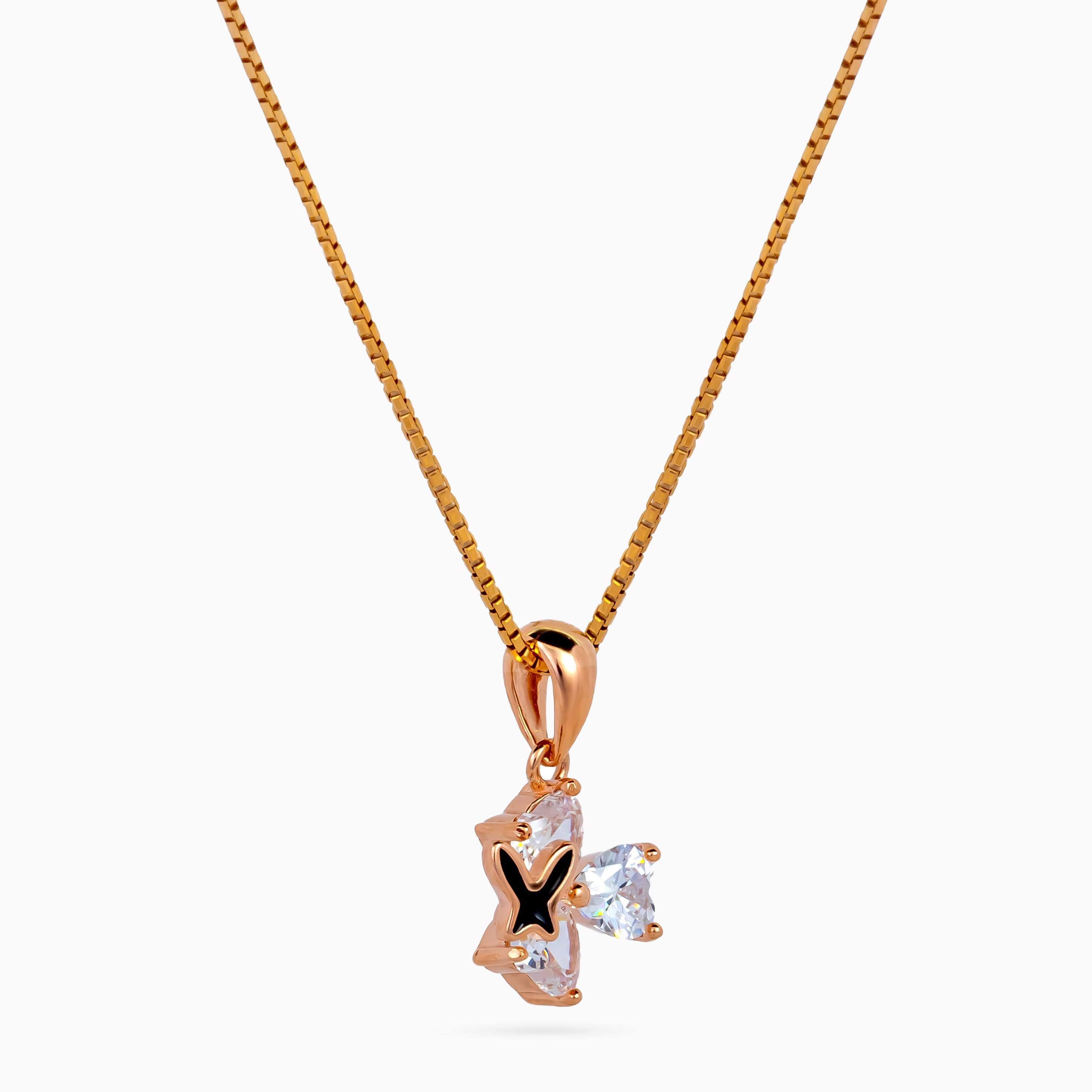 Noir Papillon Cluster Necklace