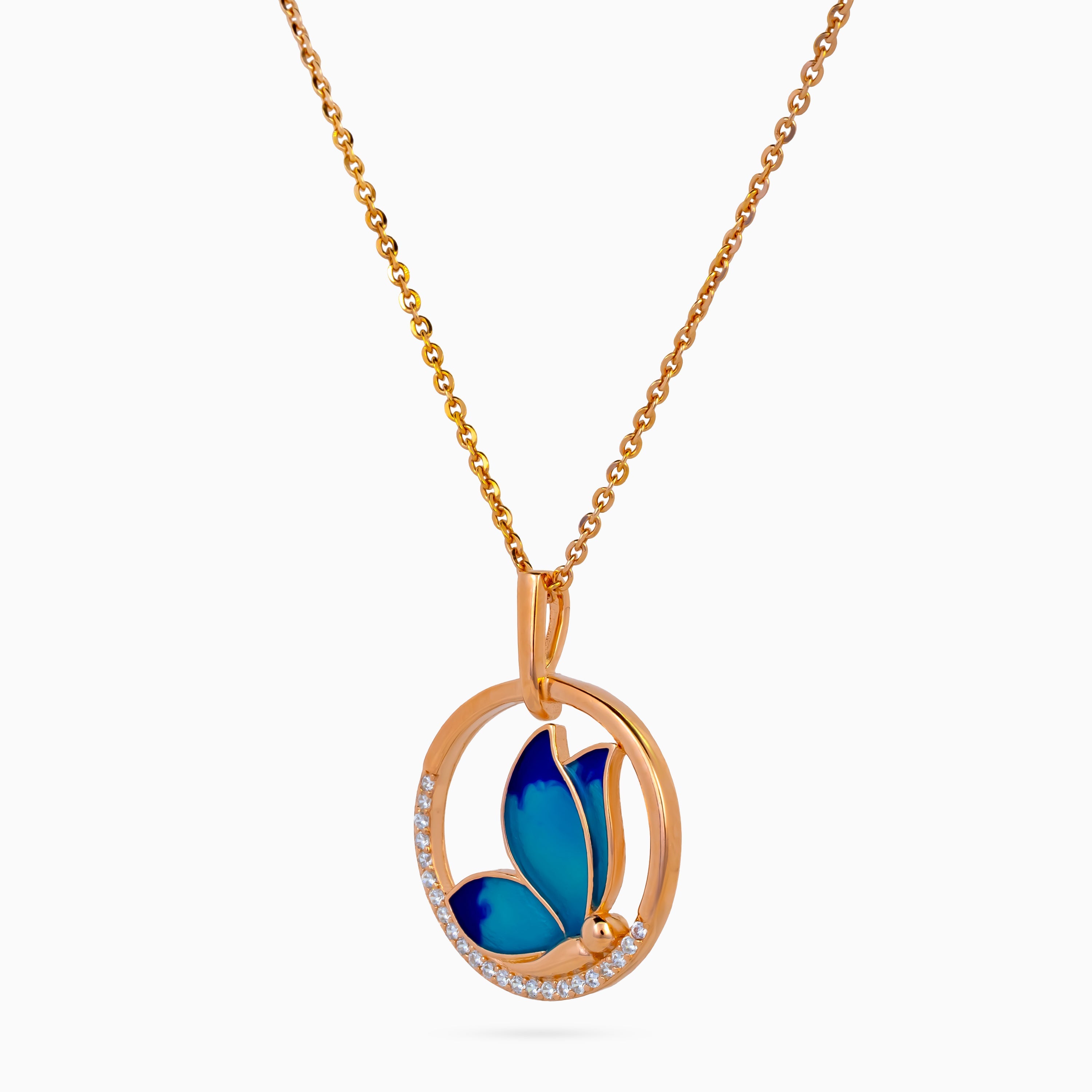 Blue Arc Papillon Pendant Set