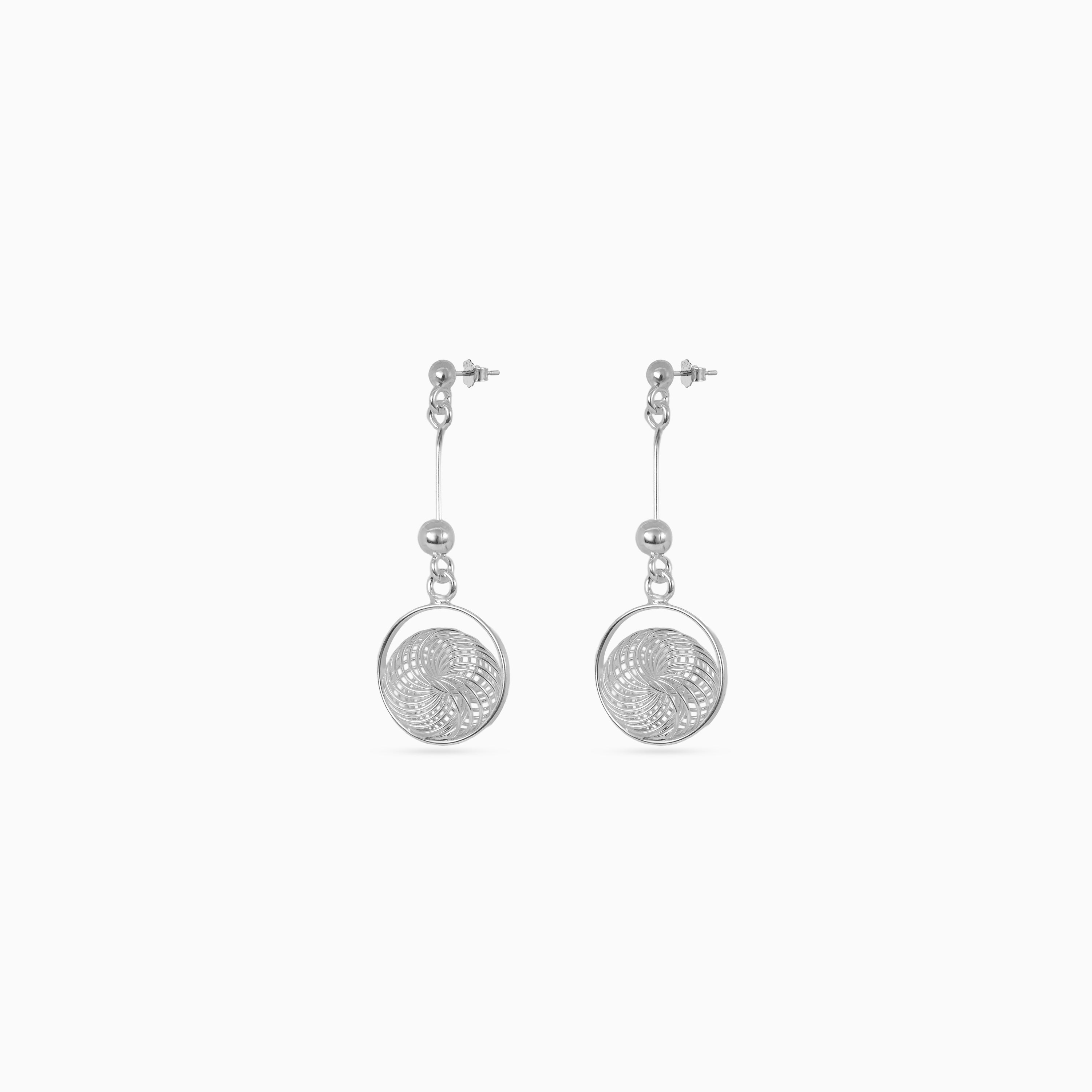 Silver Filigree Medallion Drops