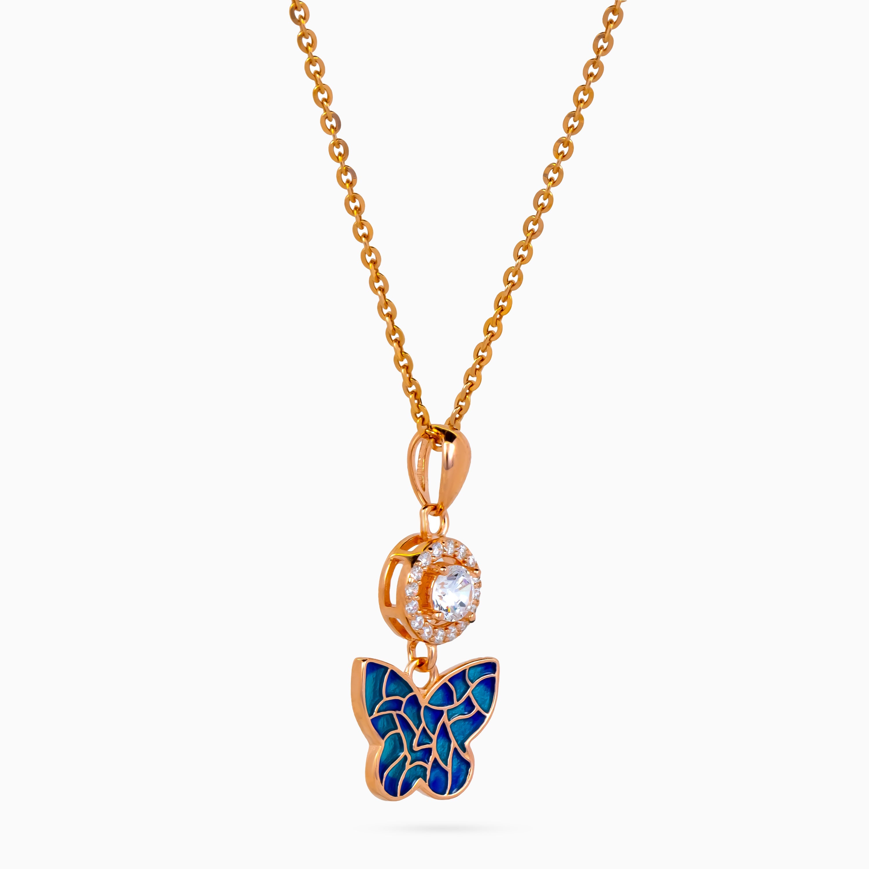 Mosaic Papillon Halo Pendant Set