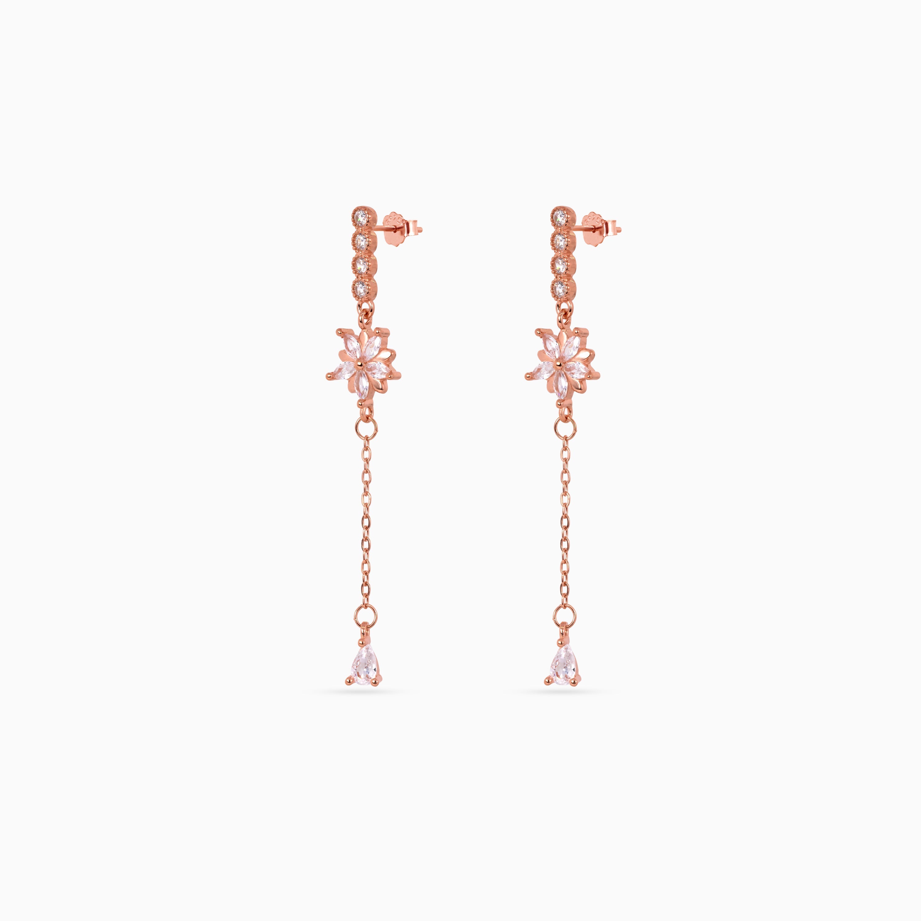 Rose gold Starburst Chain Drops