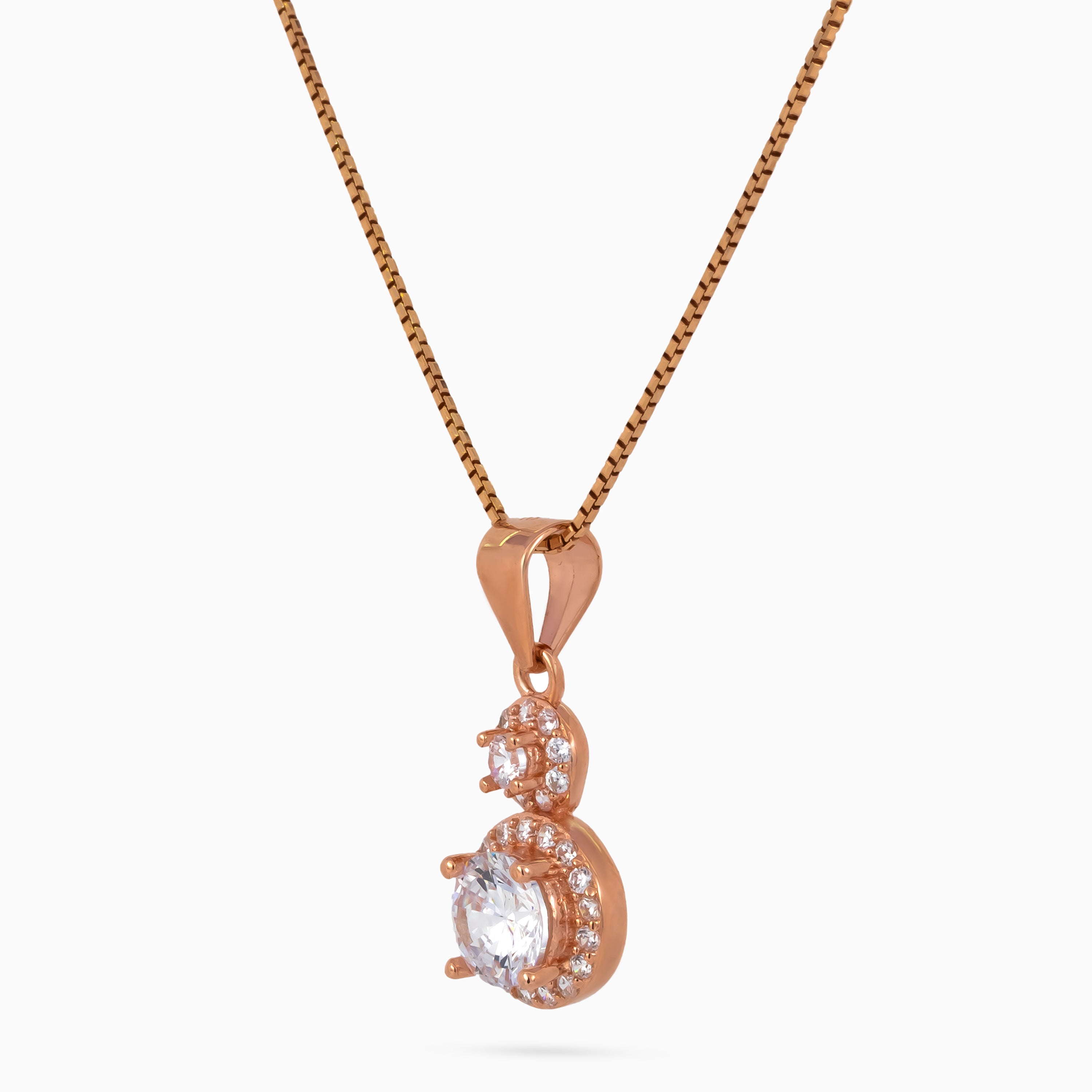 Double Halo Droplet Necklace