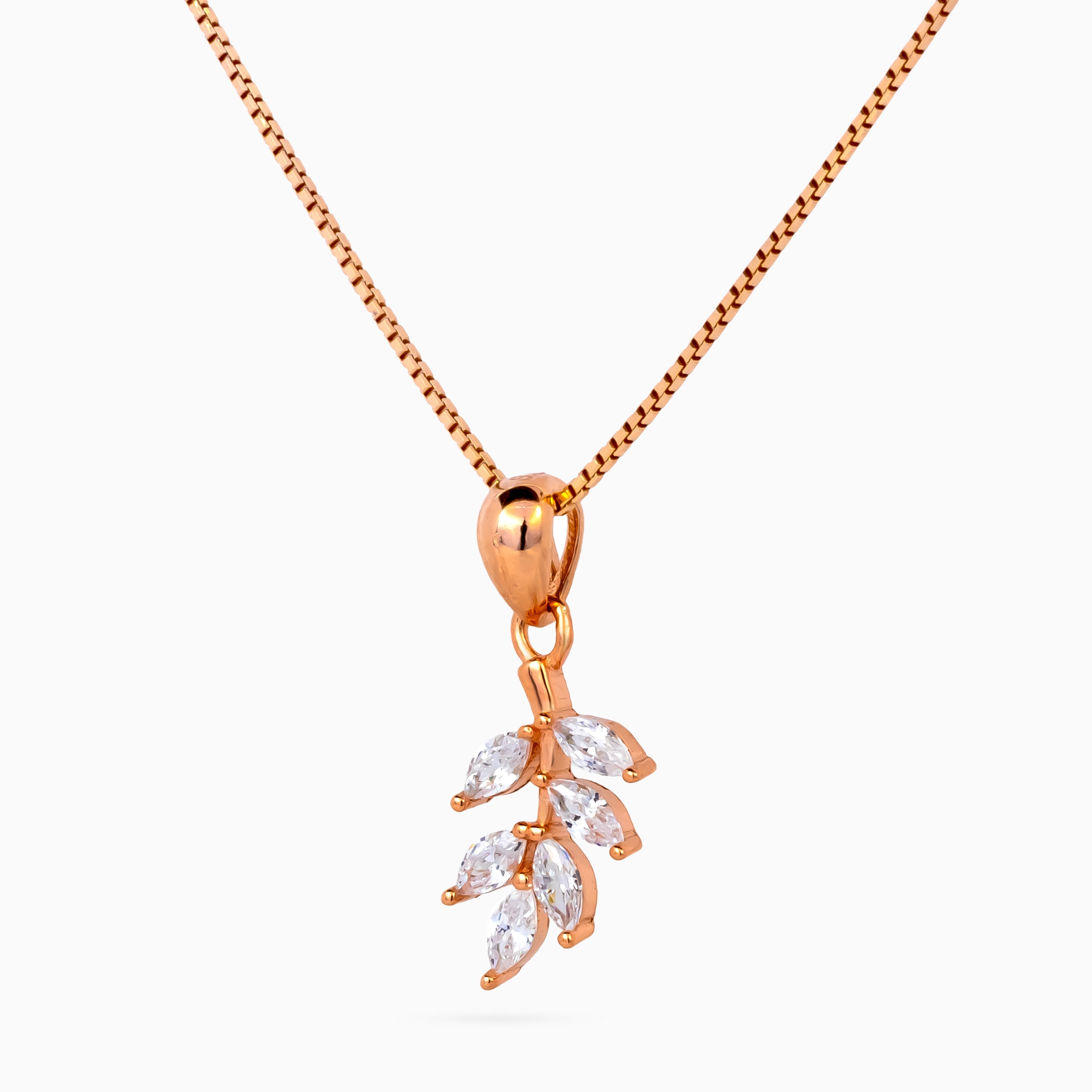 Crystal Leaflet Pendant Set