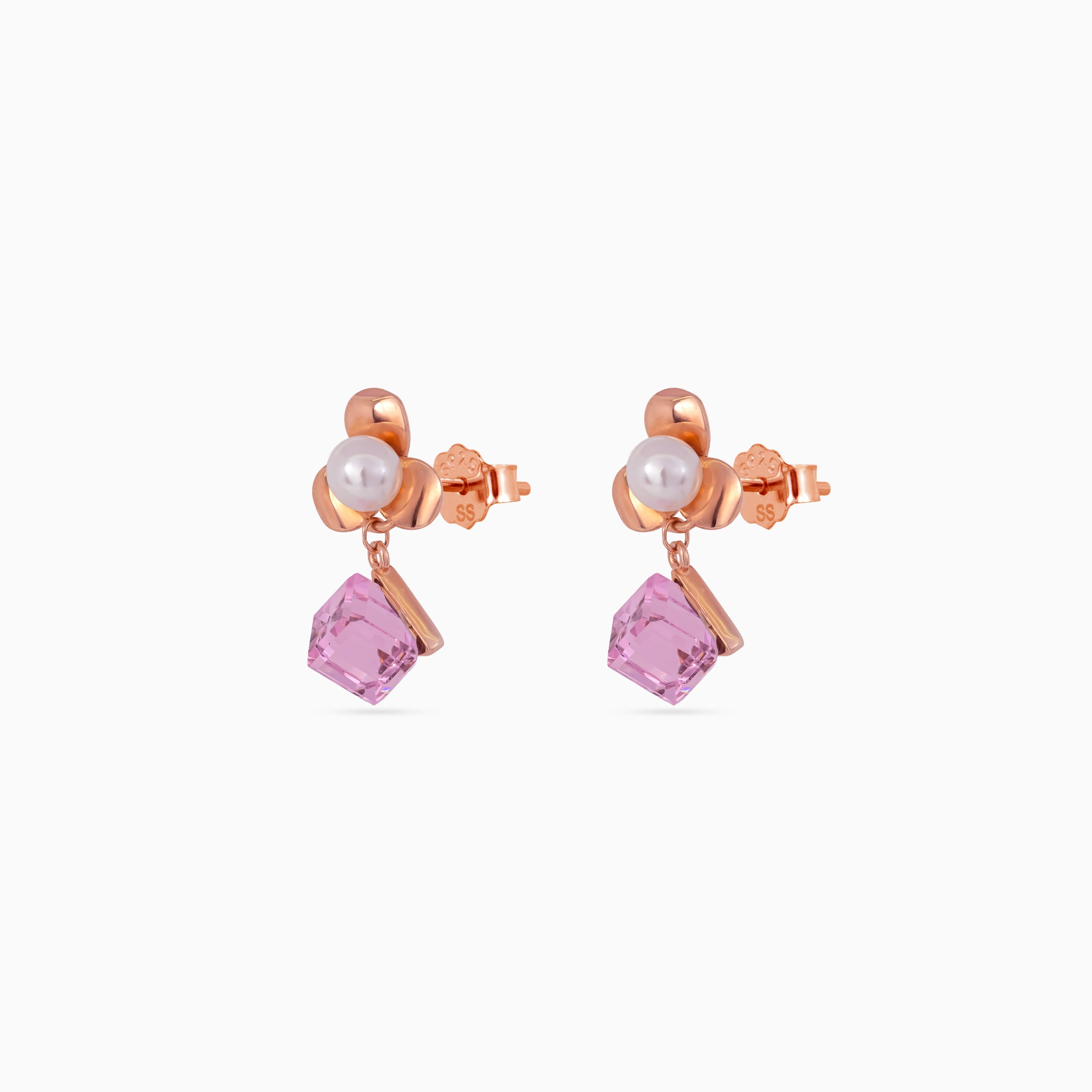 Rose Gold Orchid Pearl Prism Drops