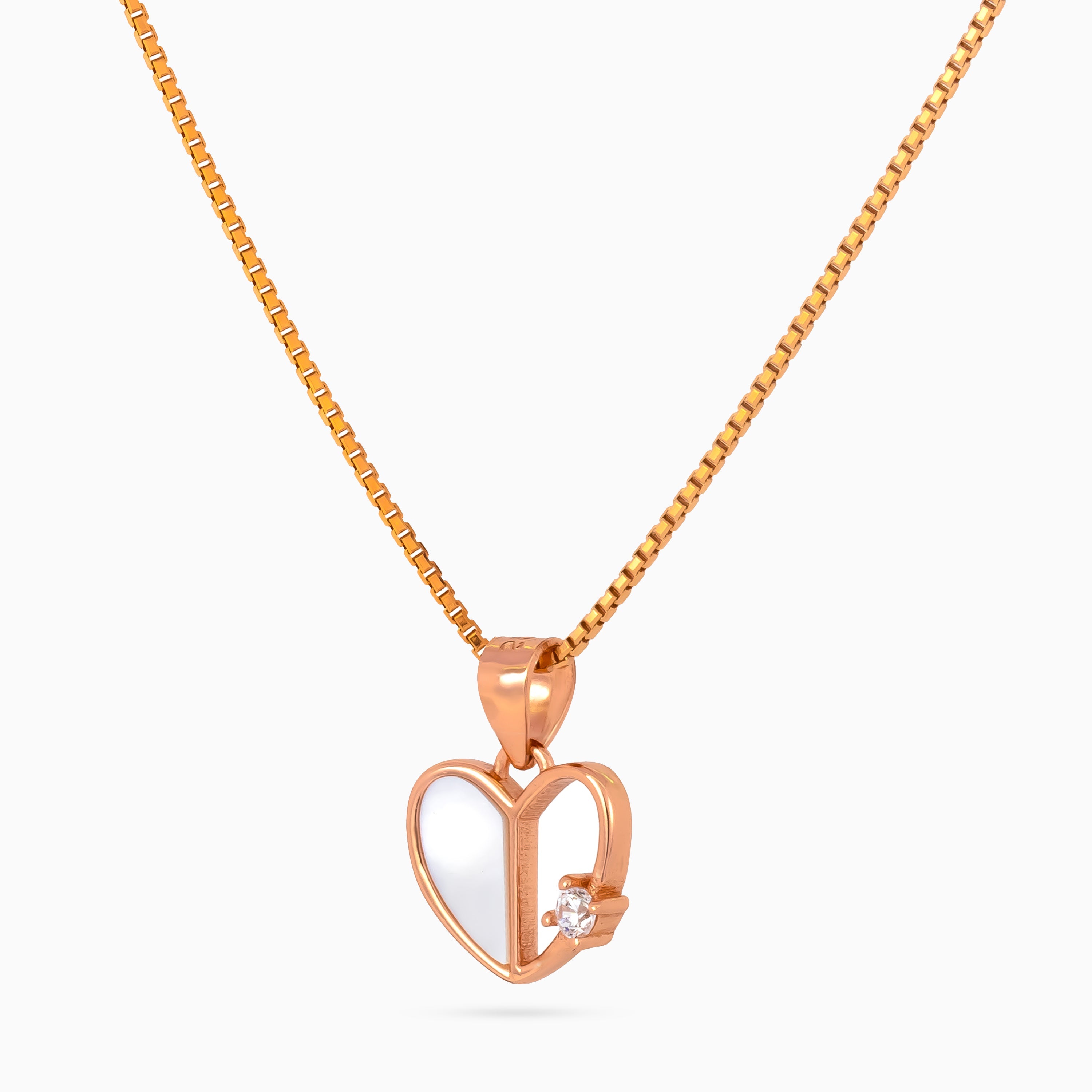 Petite Heartline Solitaire Necklace