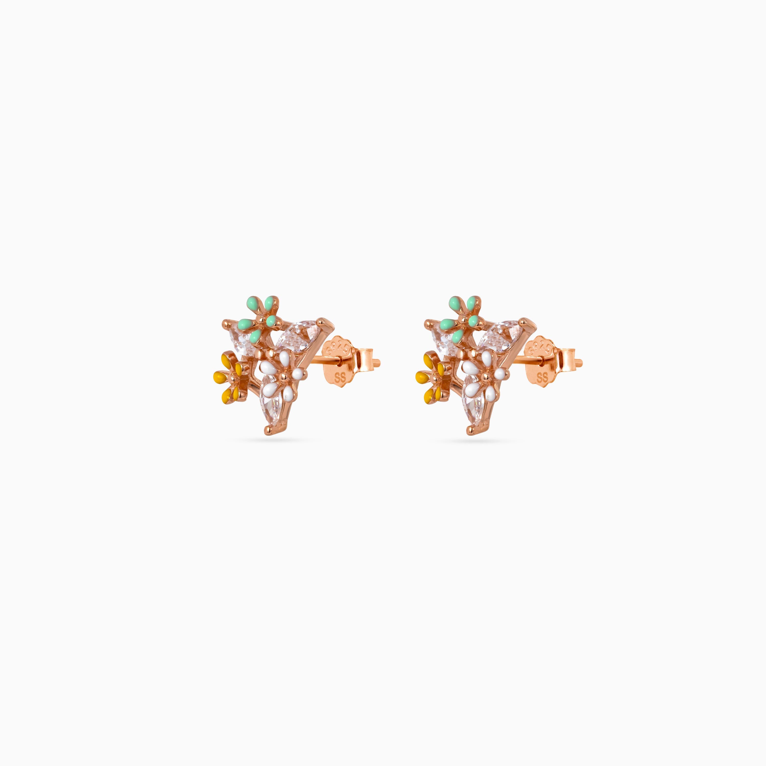 Blush Bloom Leaf Studs