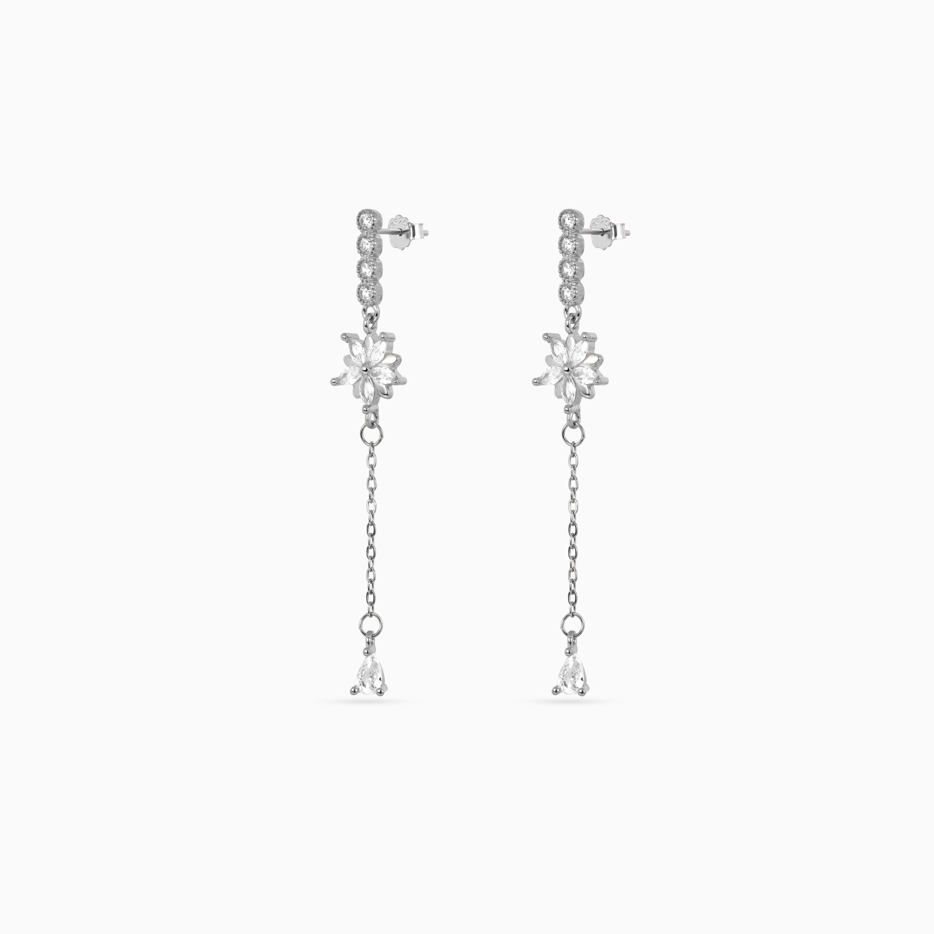 Silver Starburst Chain Drops