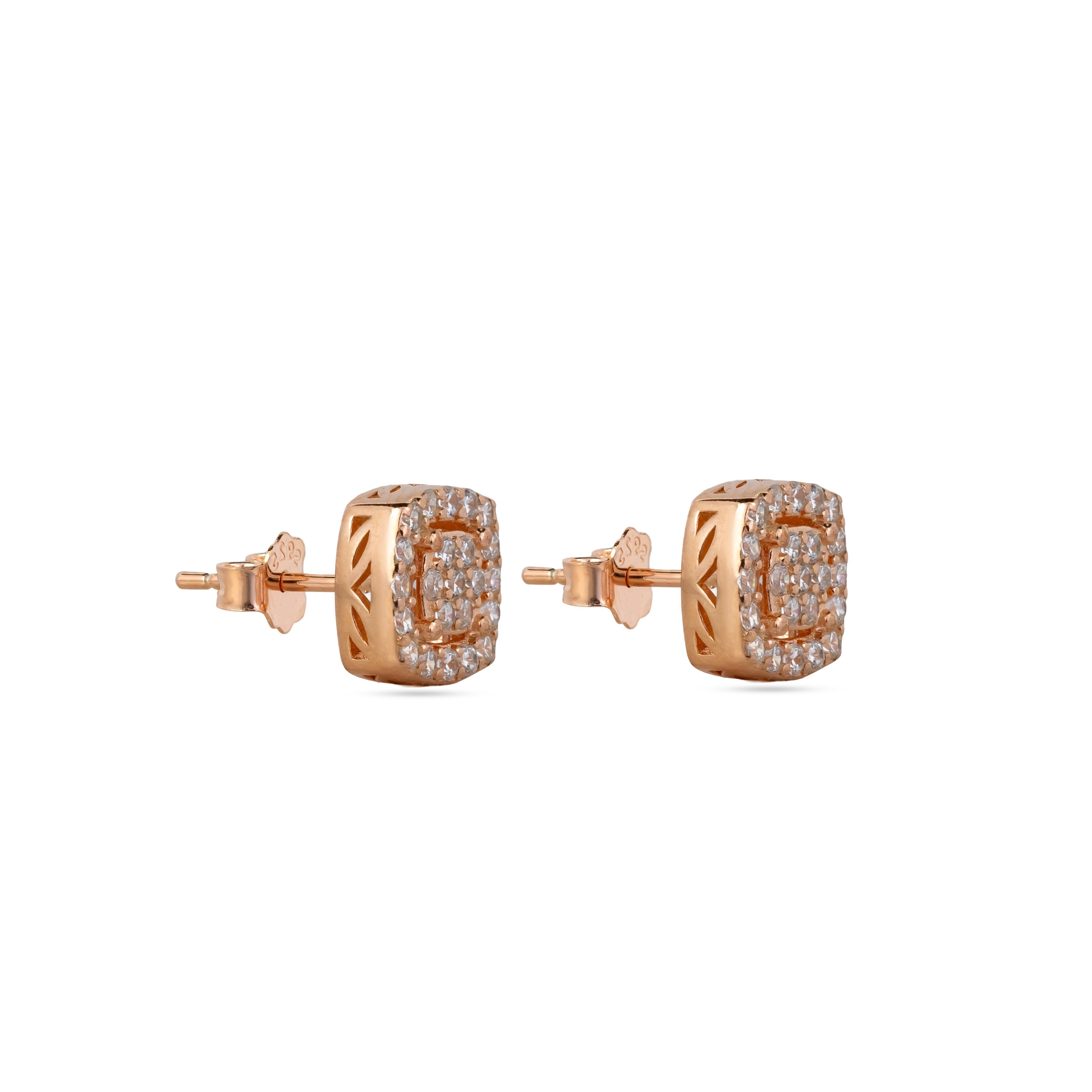 Cushion Halo Pave Studs