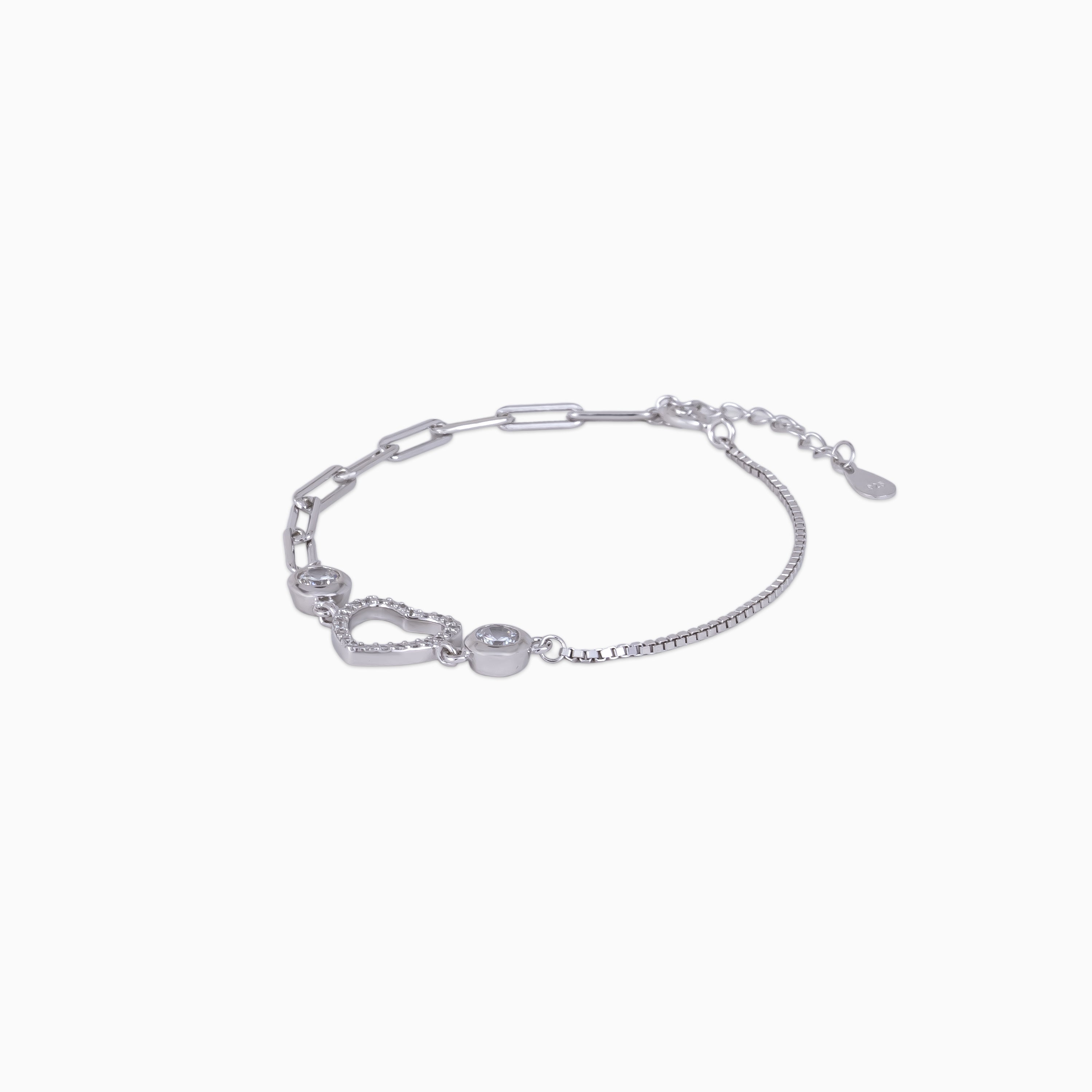 Heart Halo Link Bracelet