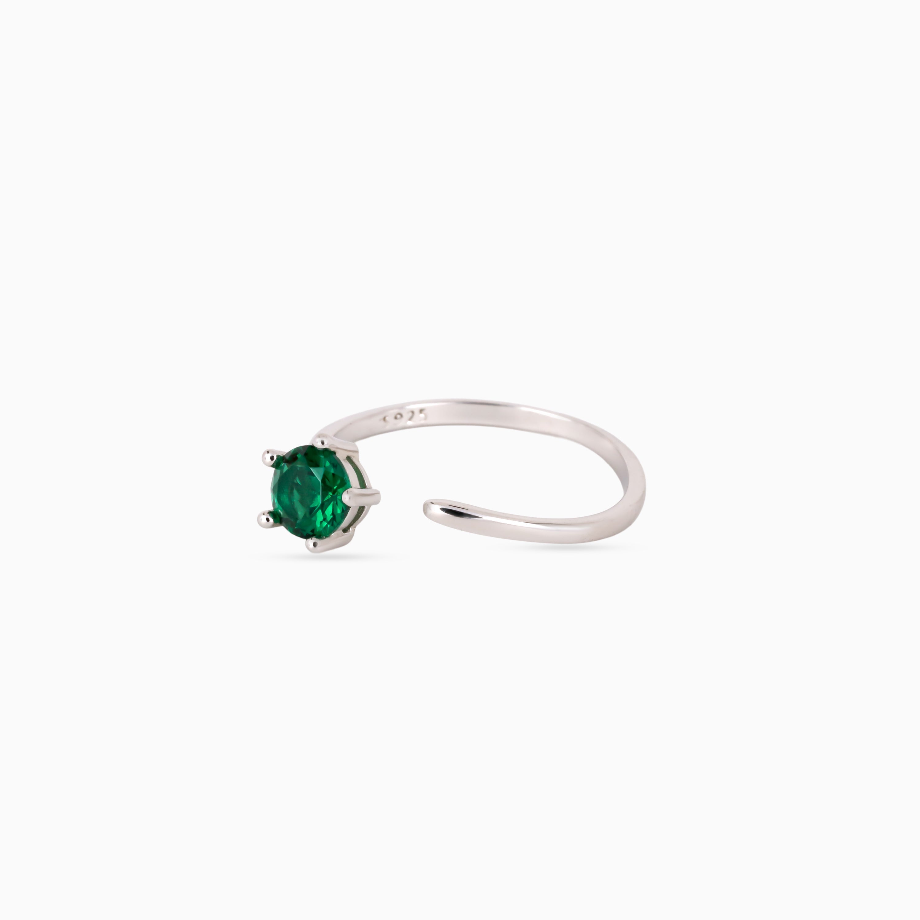 Emerald Prism Solitaire Ring