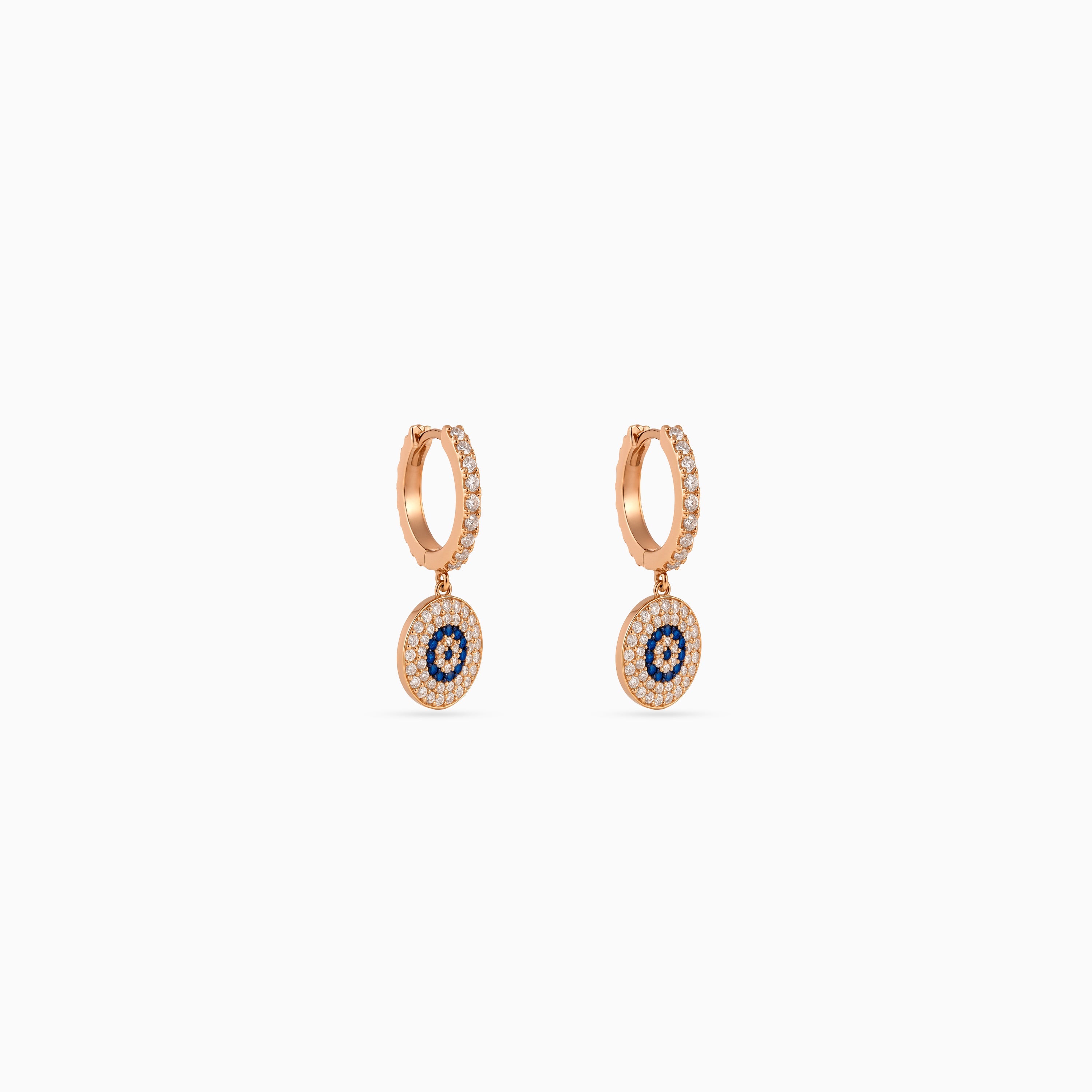 Evil Eye Pavé Huggie Drops