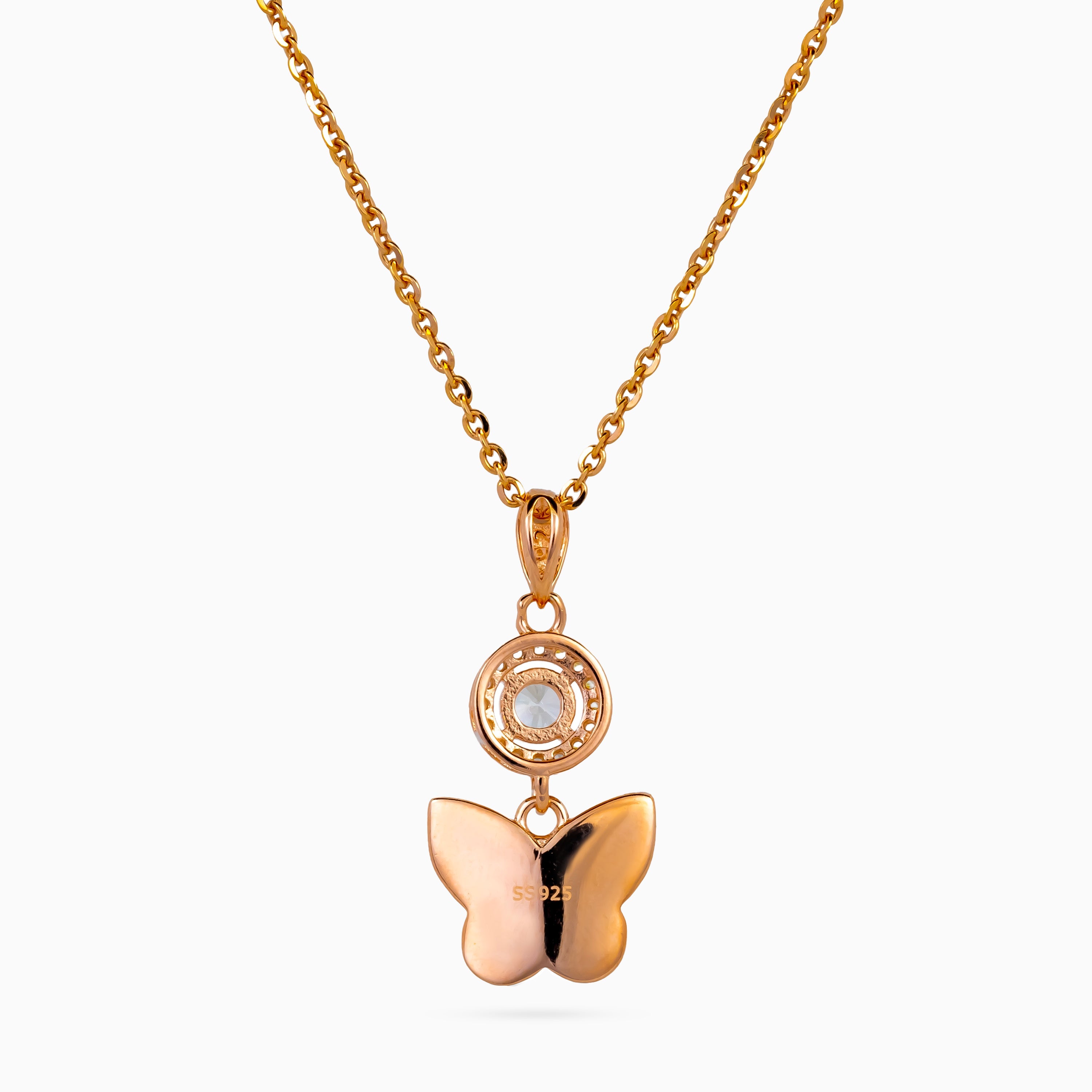 Mosaic Papillon Halo Pendant Set