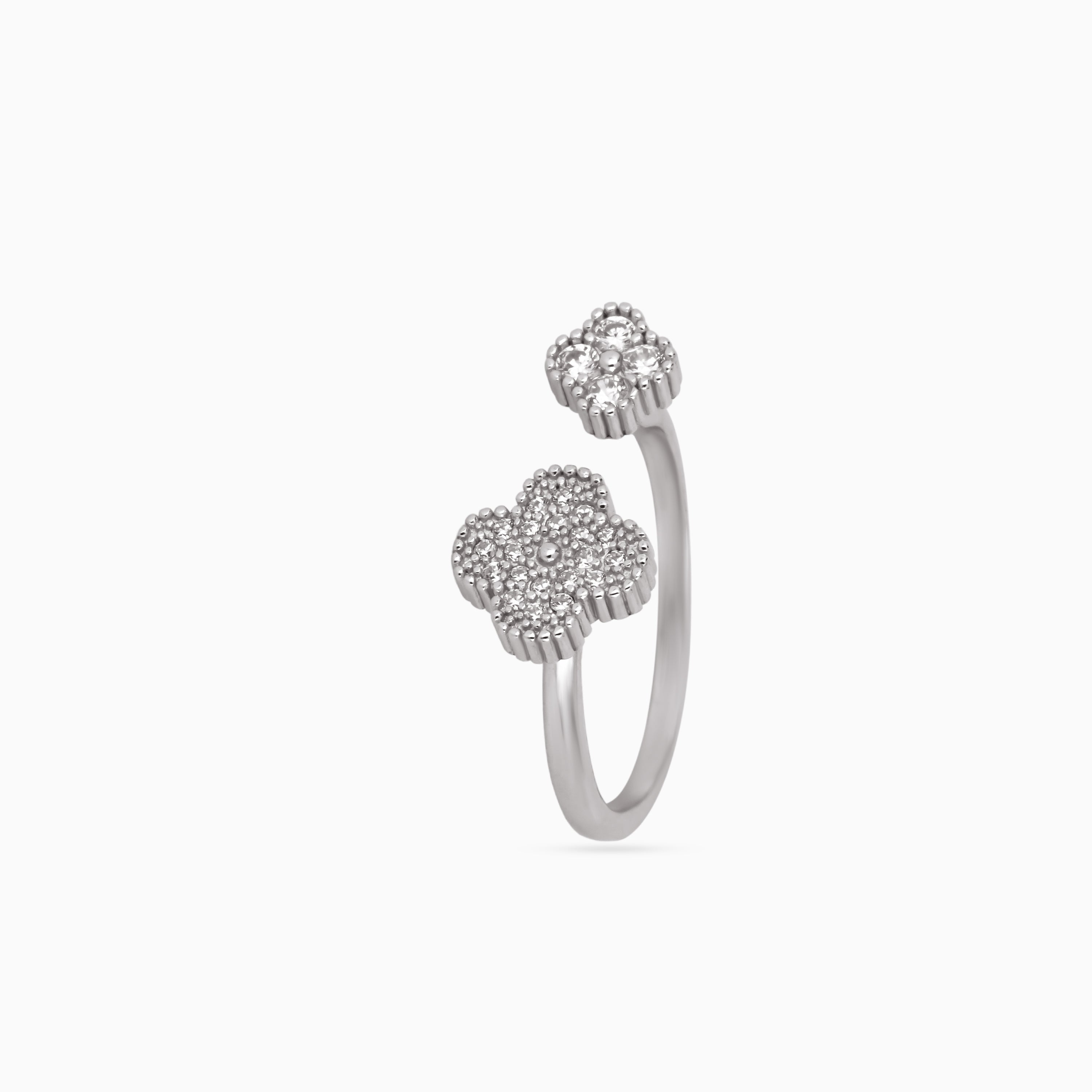 Twin Clover Pavé Ring
