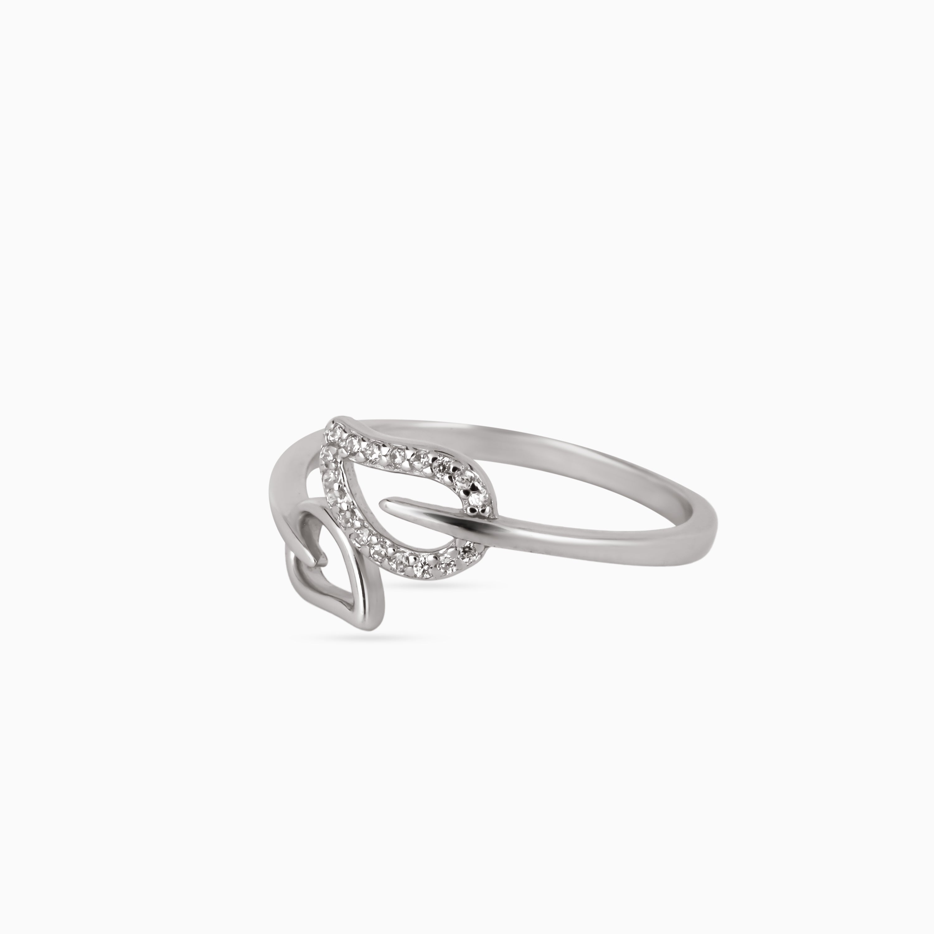 Twin Leaf Whisper Ring