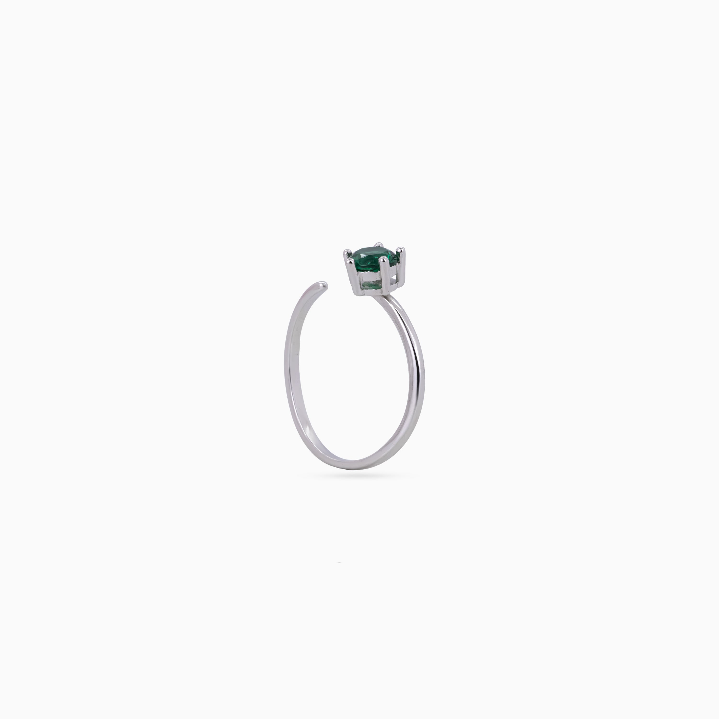 Emerald Prism Solitaire Ring