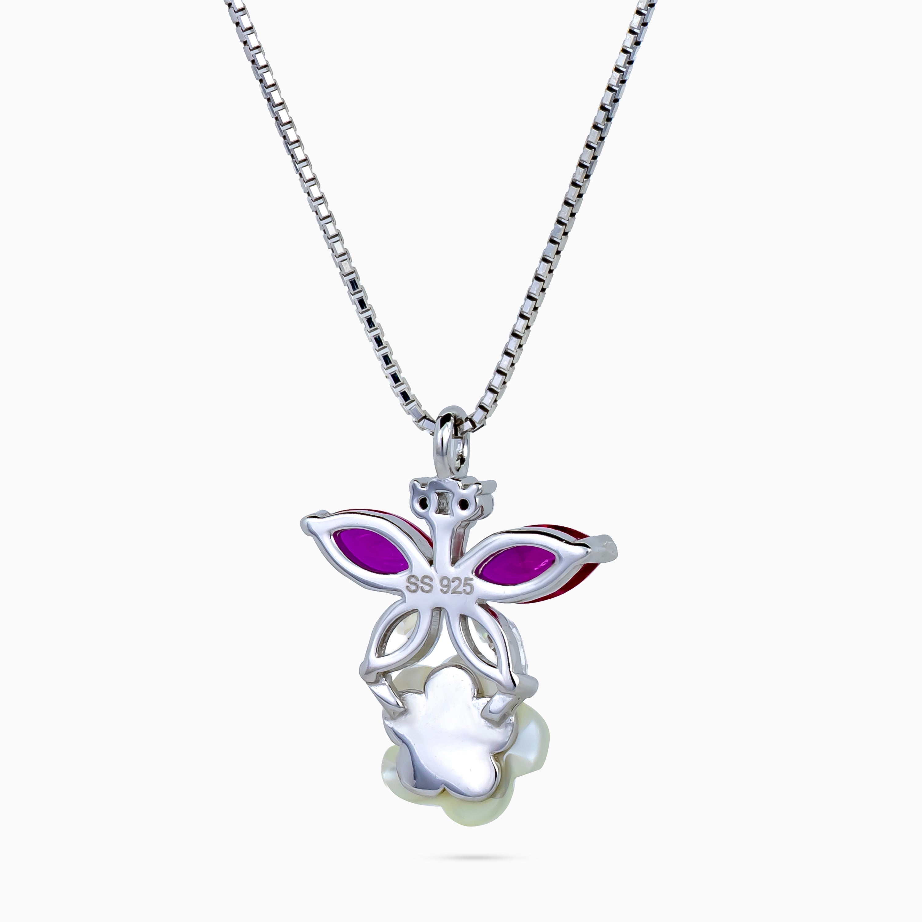Fuchsia Wing Blossom Pendant Set