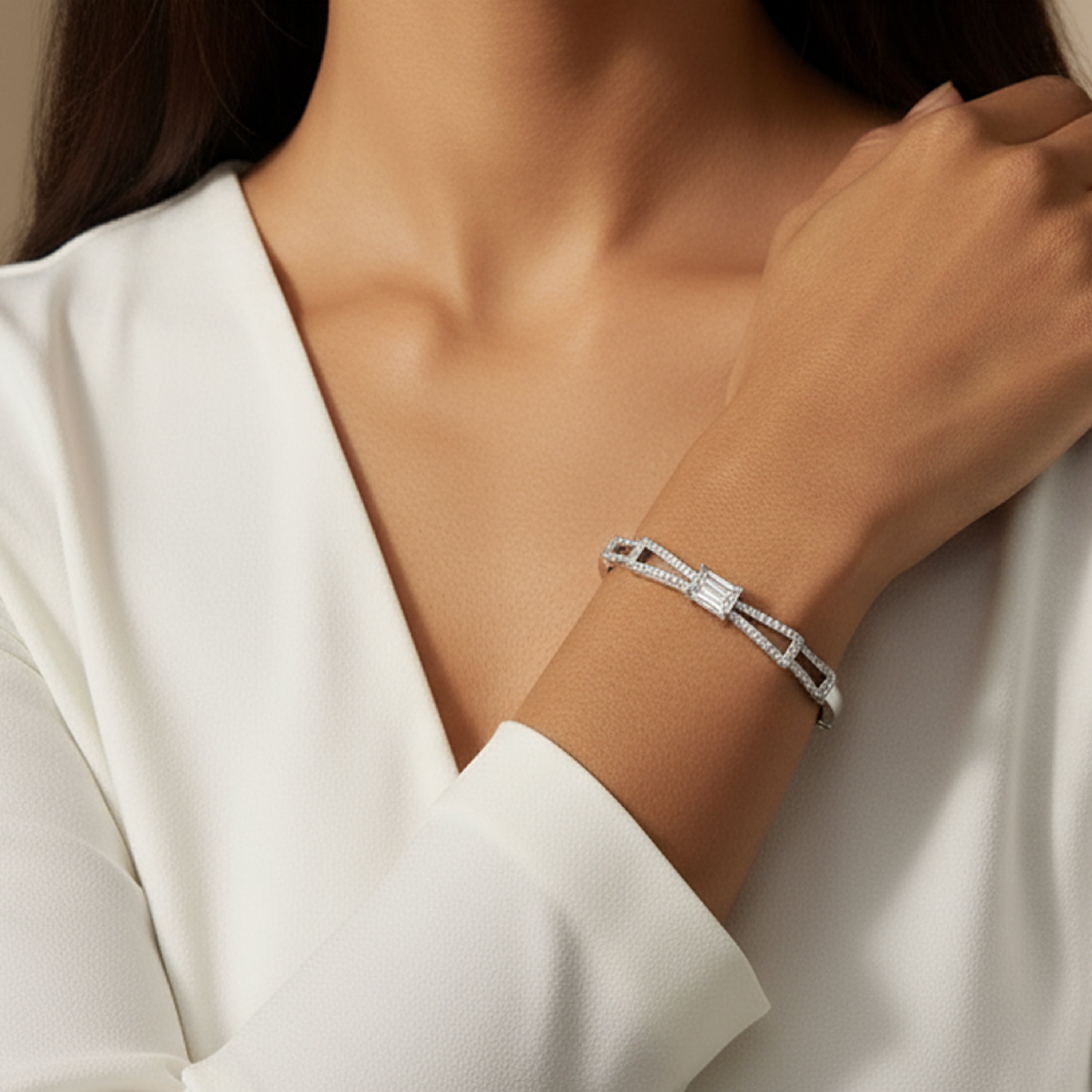 Linear Pavé ID Bangle