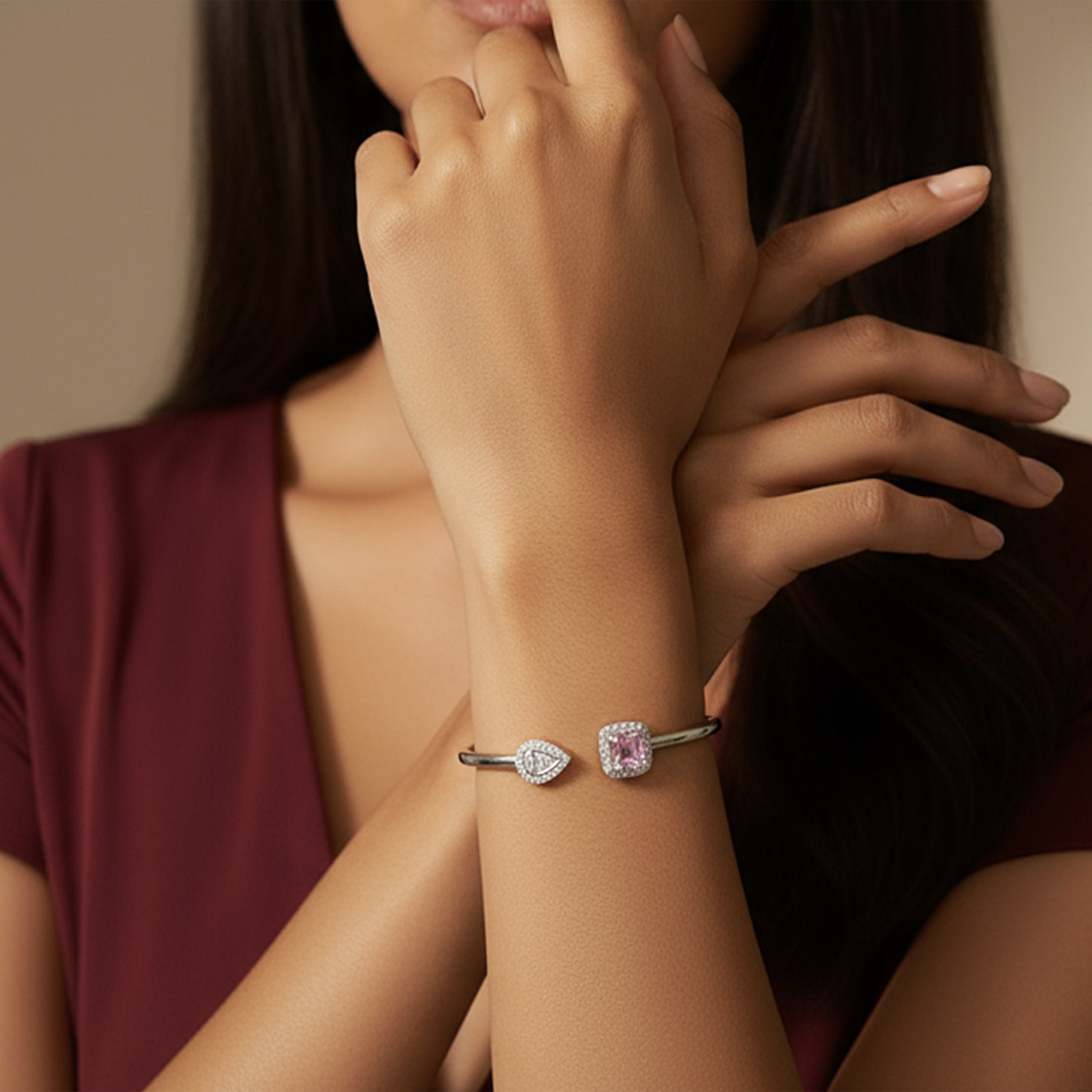 Pear & Orbit Halo Bangle