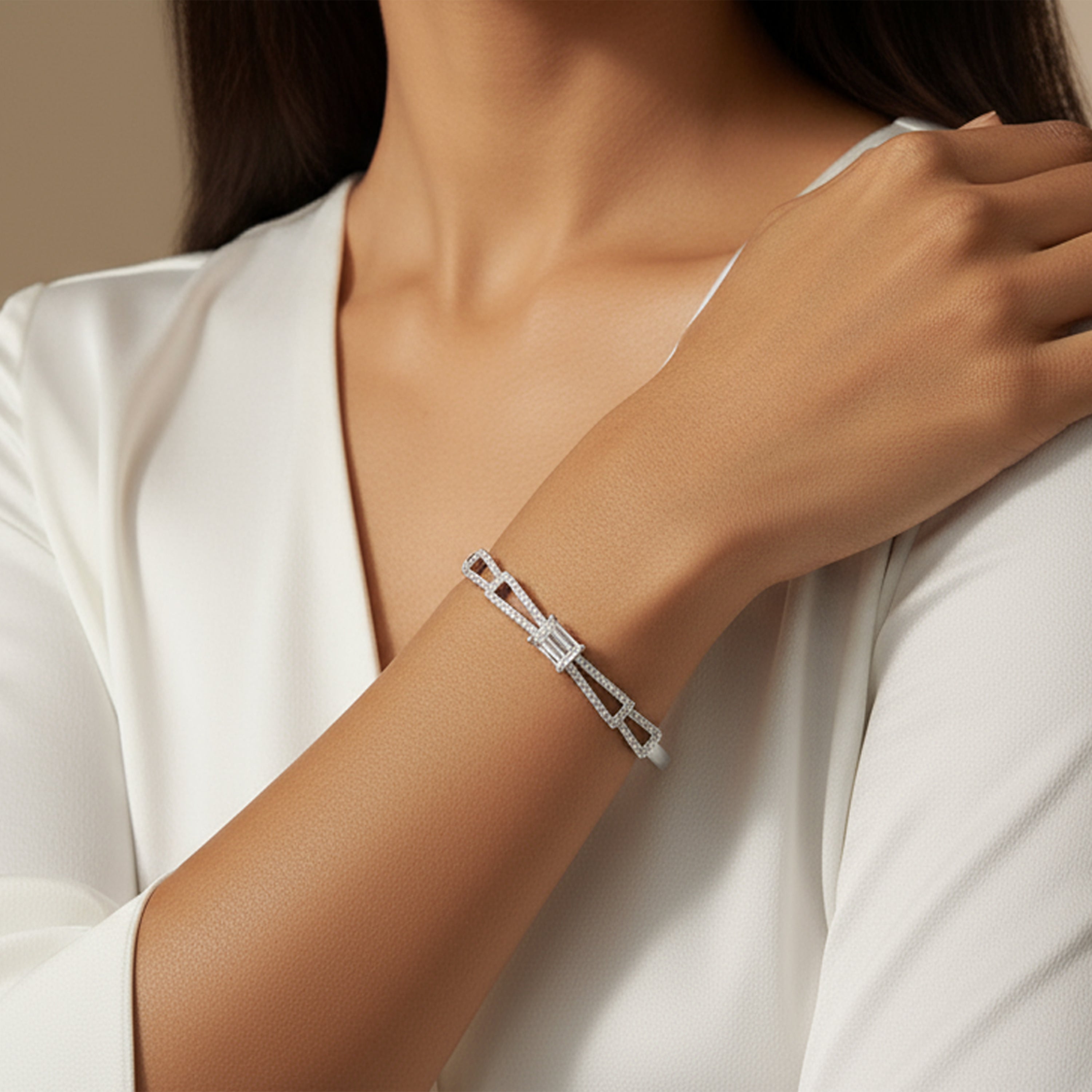 Linear Pavé ID Bangle