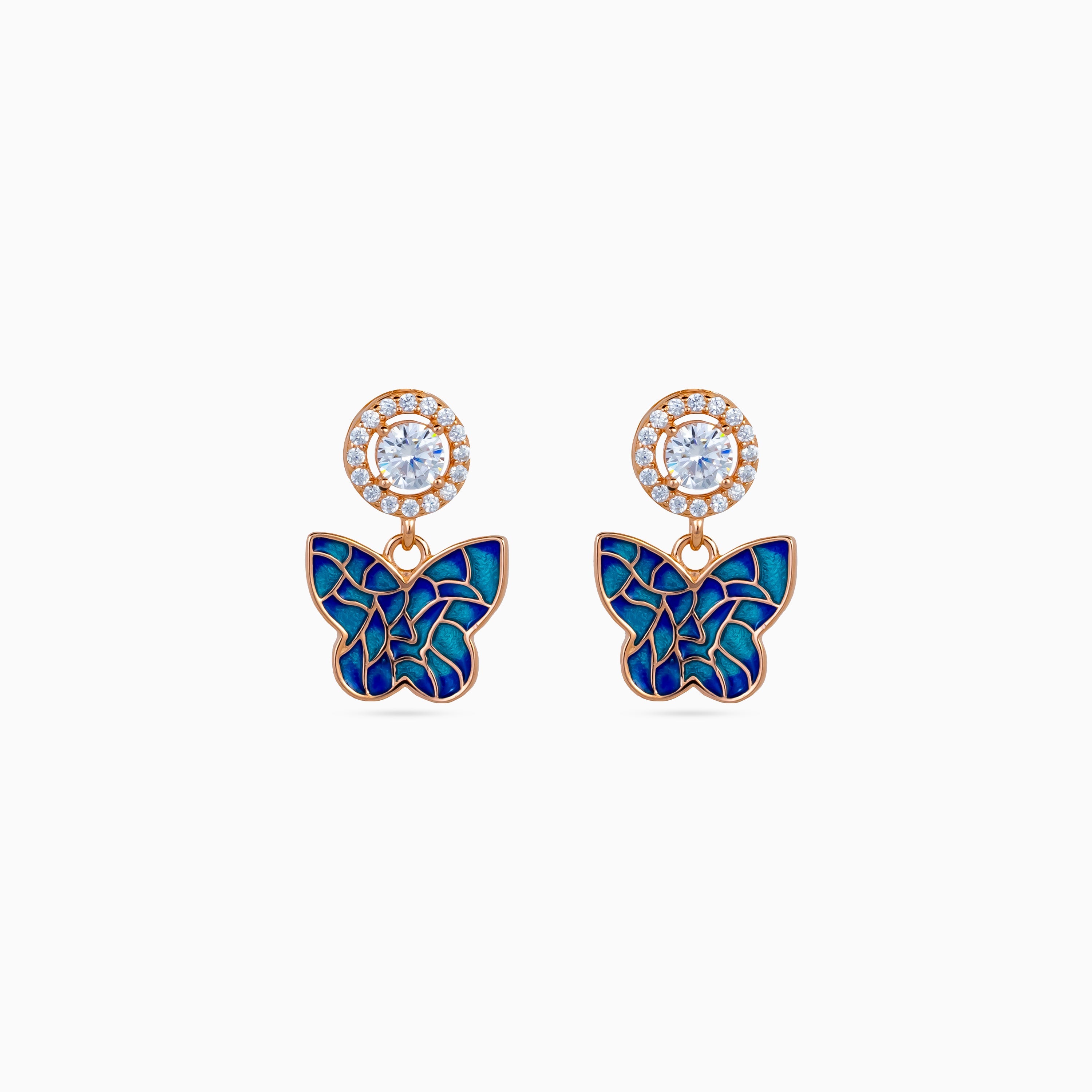 Mosaic Papillon Halo Pendant Set