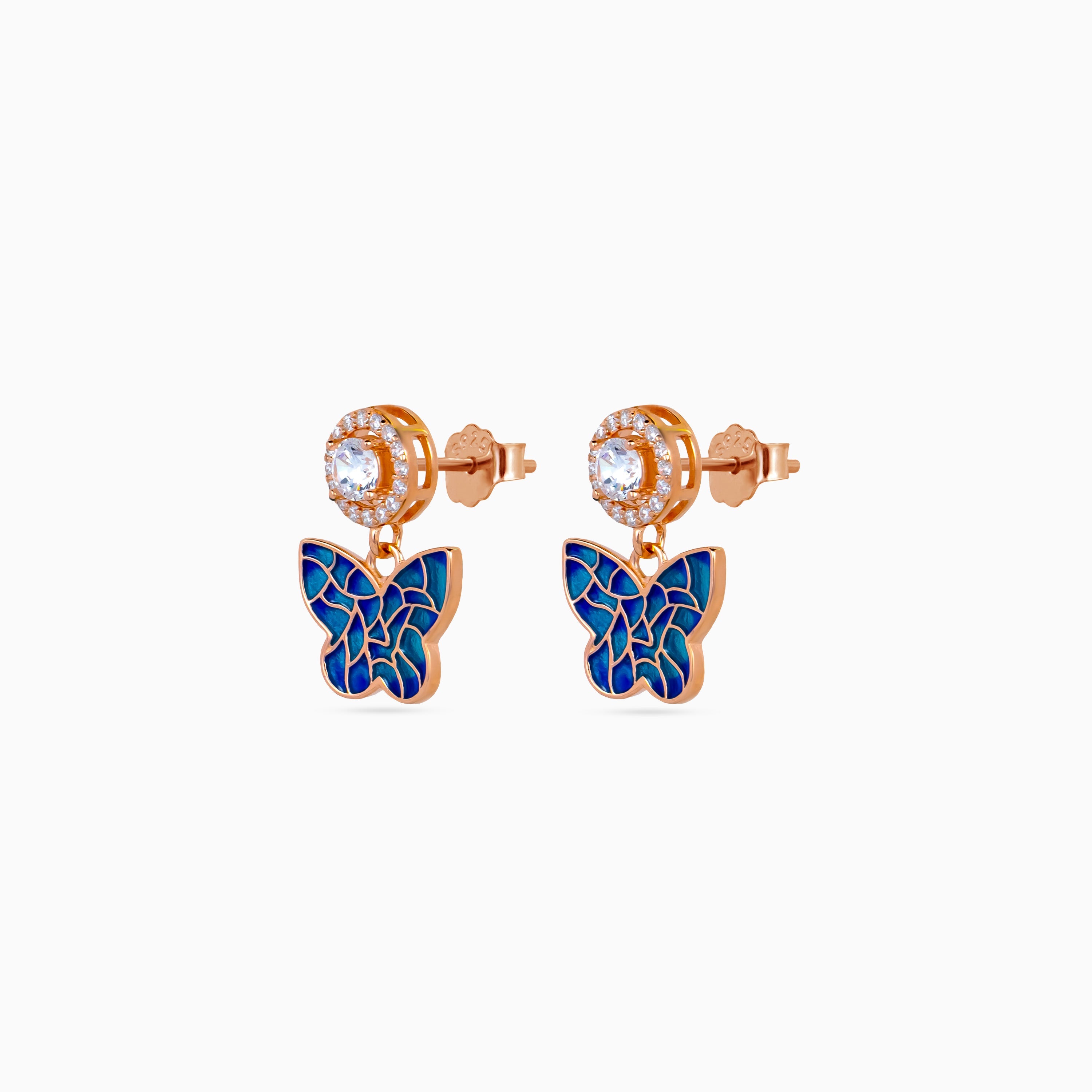 Mosaic Papillon Halo Pendant Set