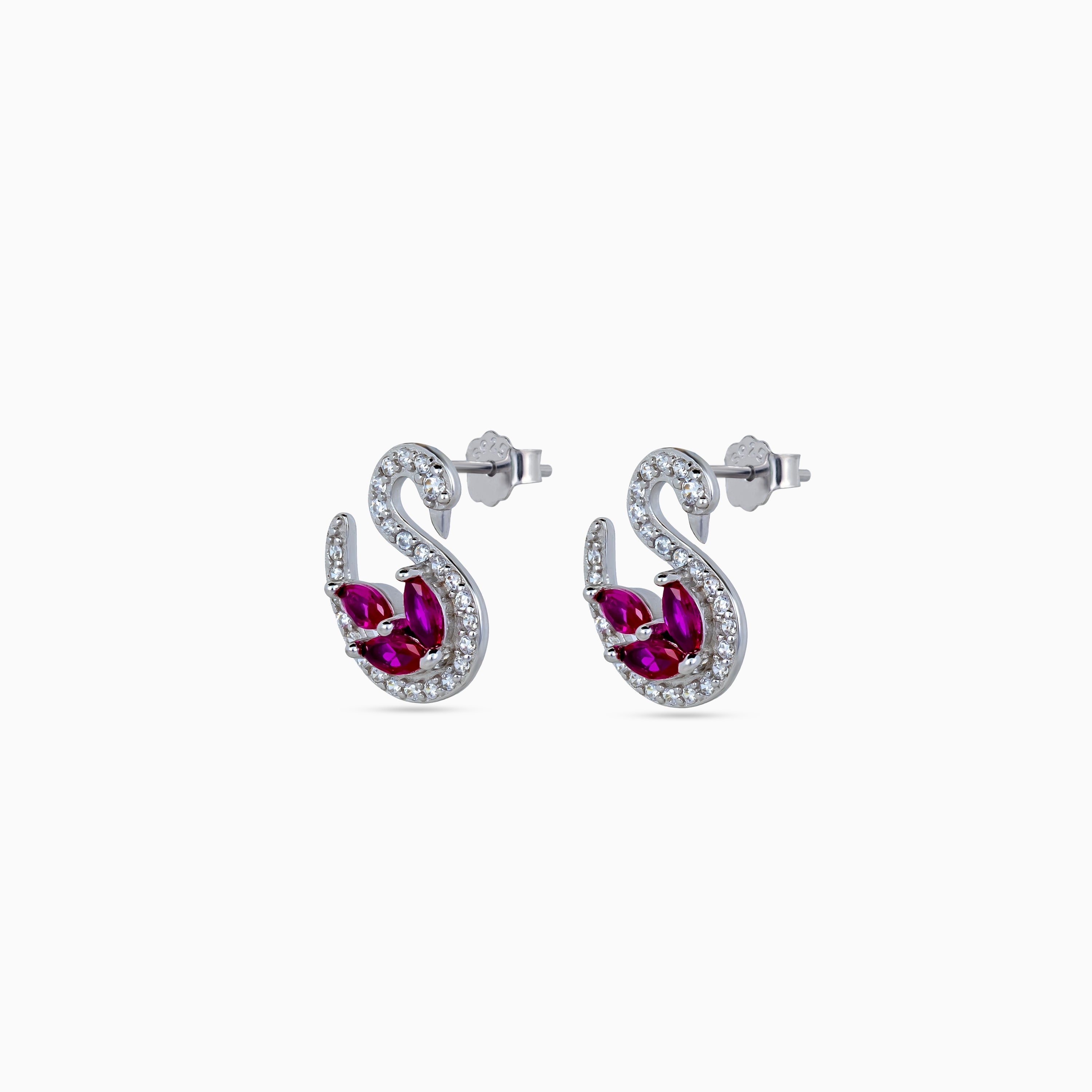Ruby Wing Swan Pendant Set