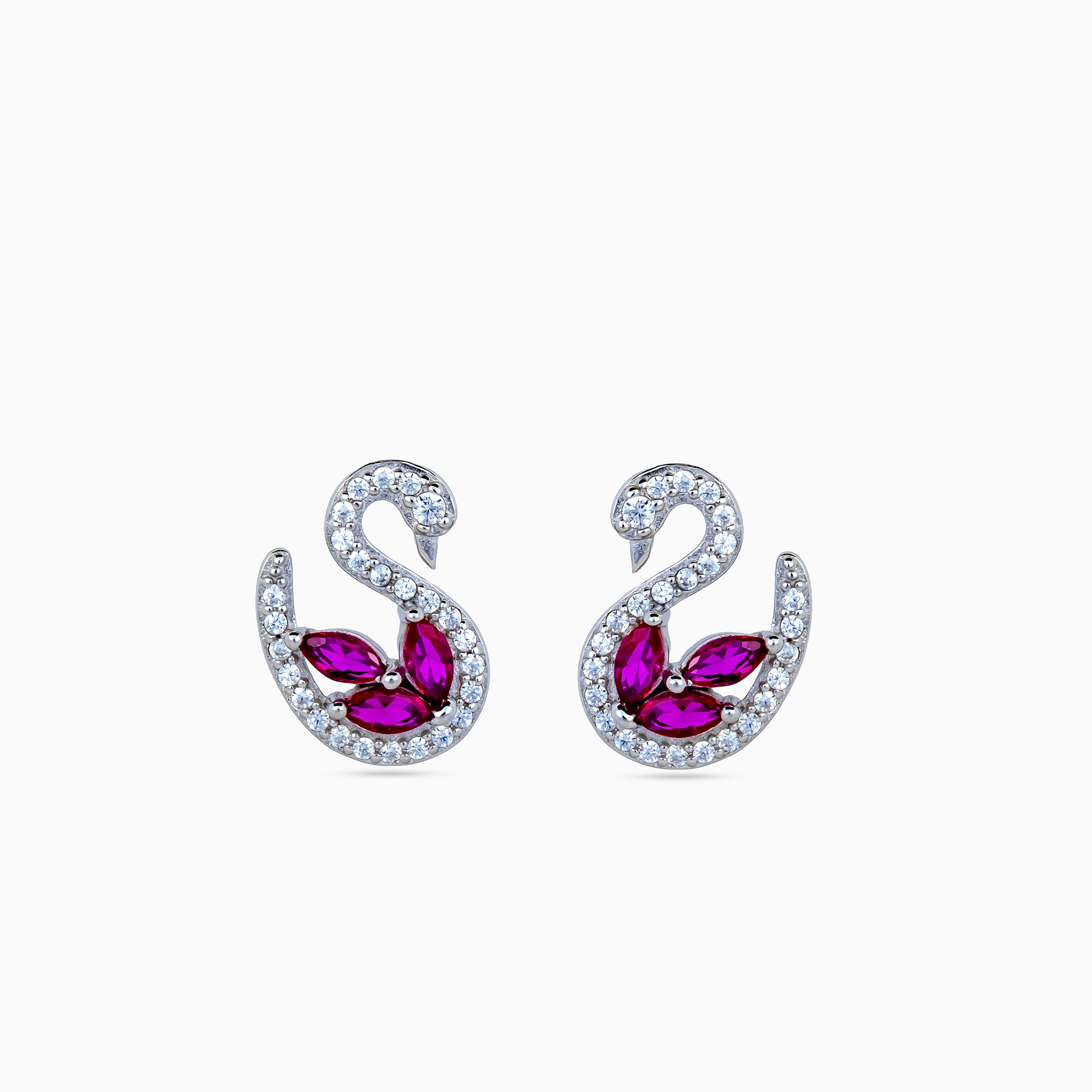 Ruby Wing Swan Pendant Set