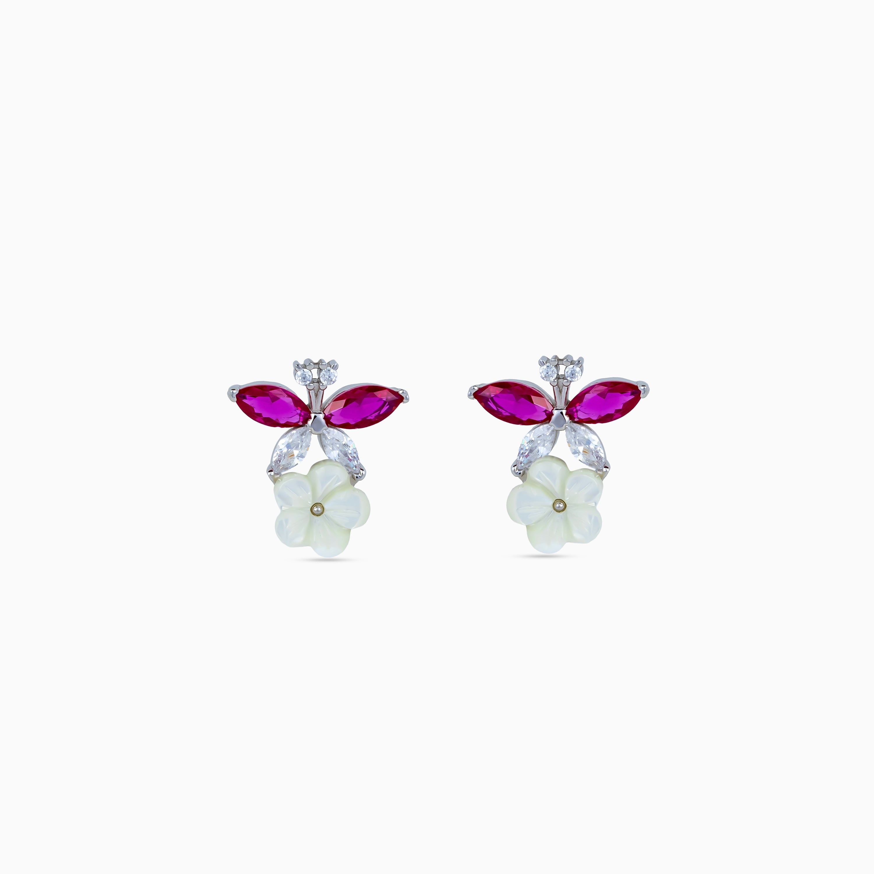 Fuchsia Wing Blossom Pendant Set