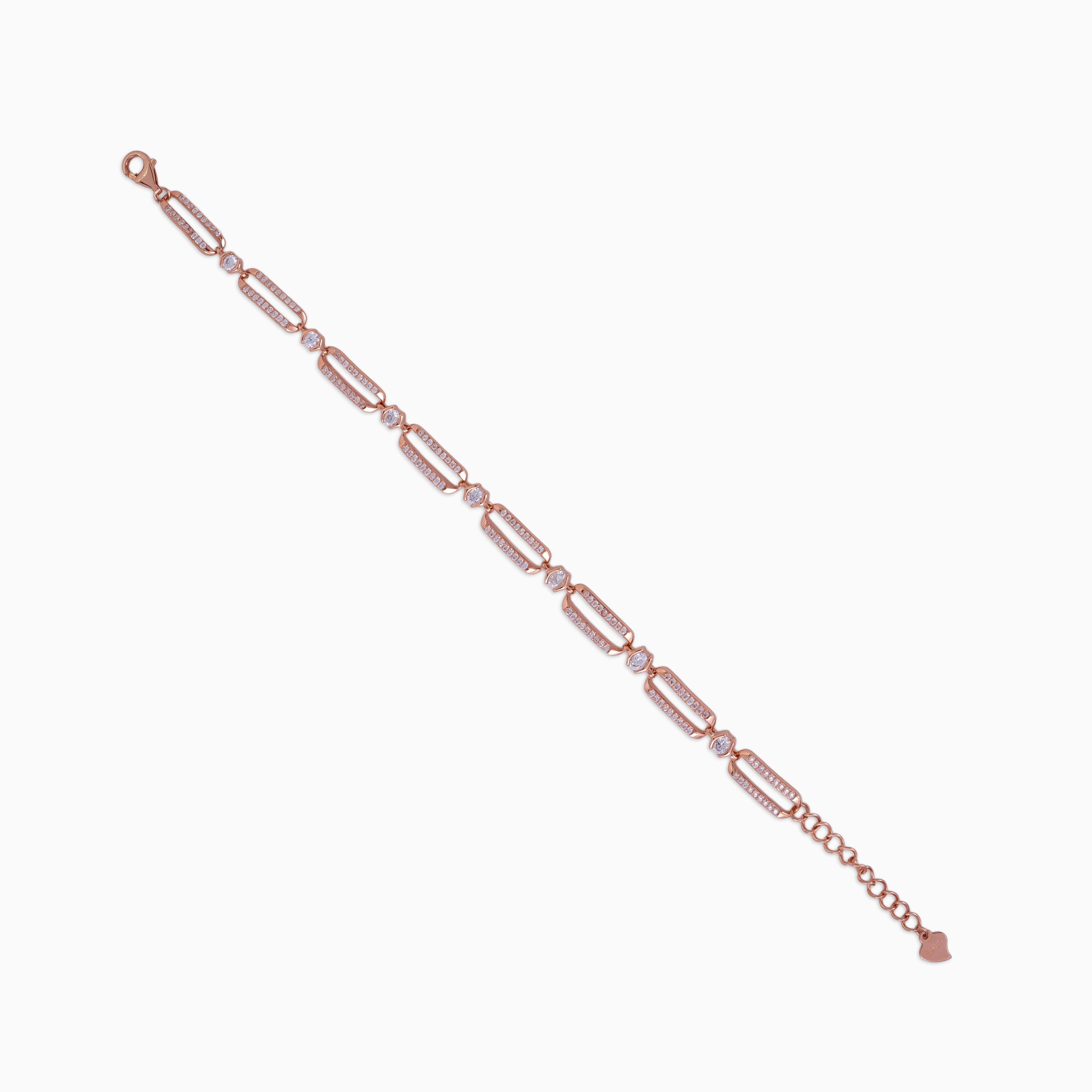 Pavé Bar Link Station Bracelet