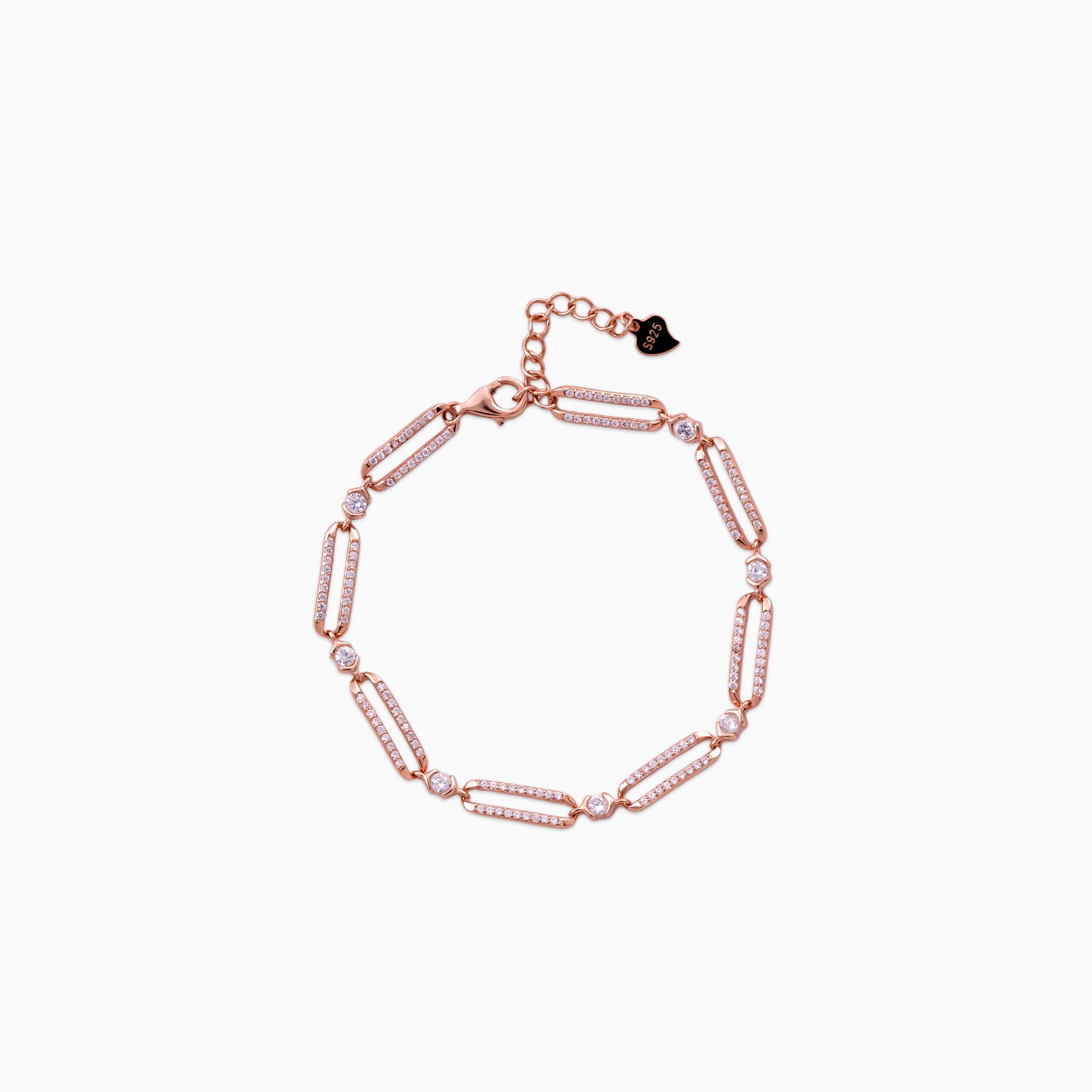 925 sterling silver, rhodium, City Links bracelet (City Links), 16 cm