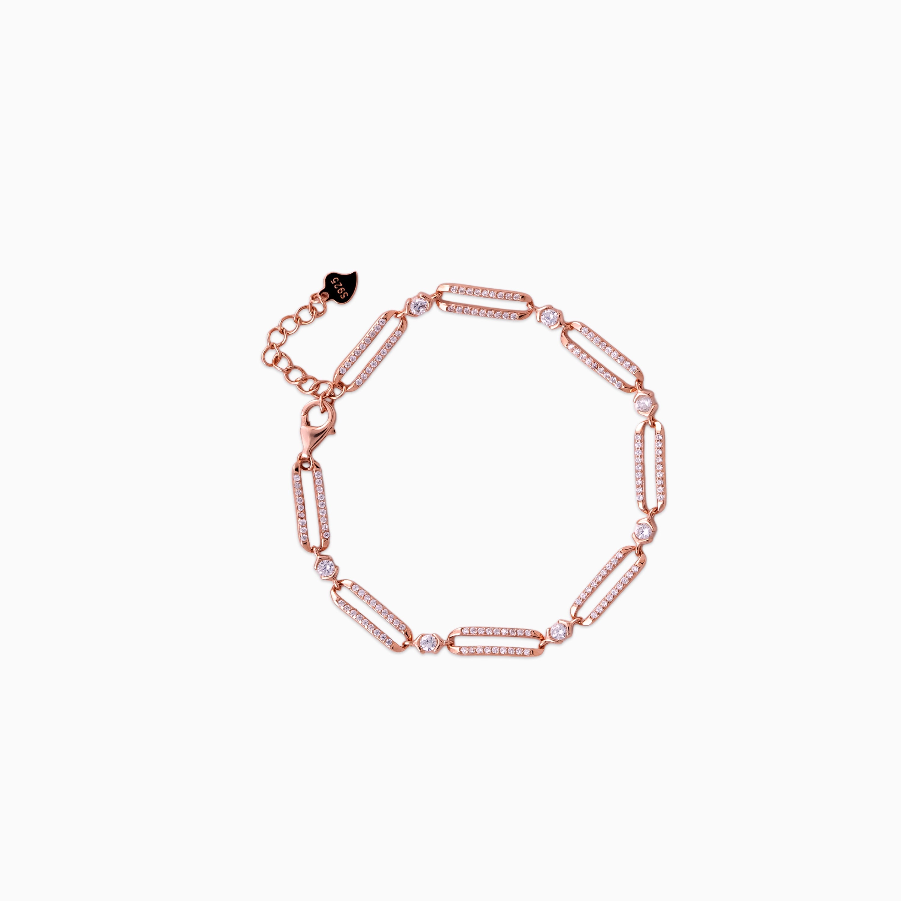 Pavé Bar Link Station Bracelet