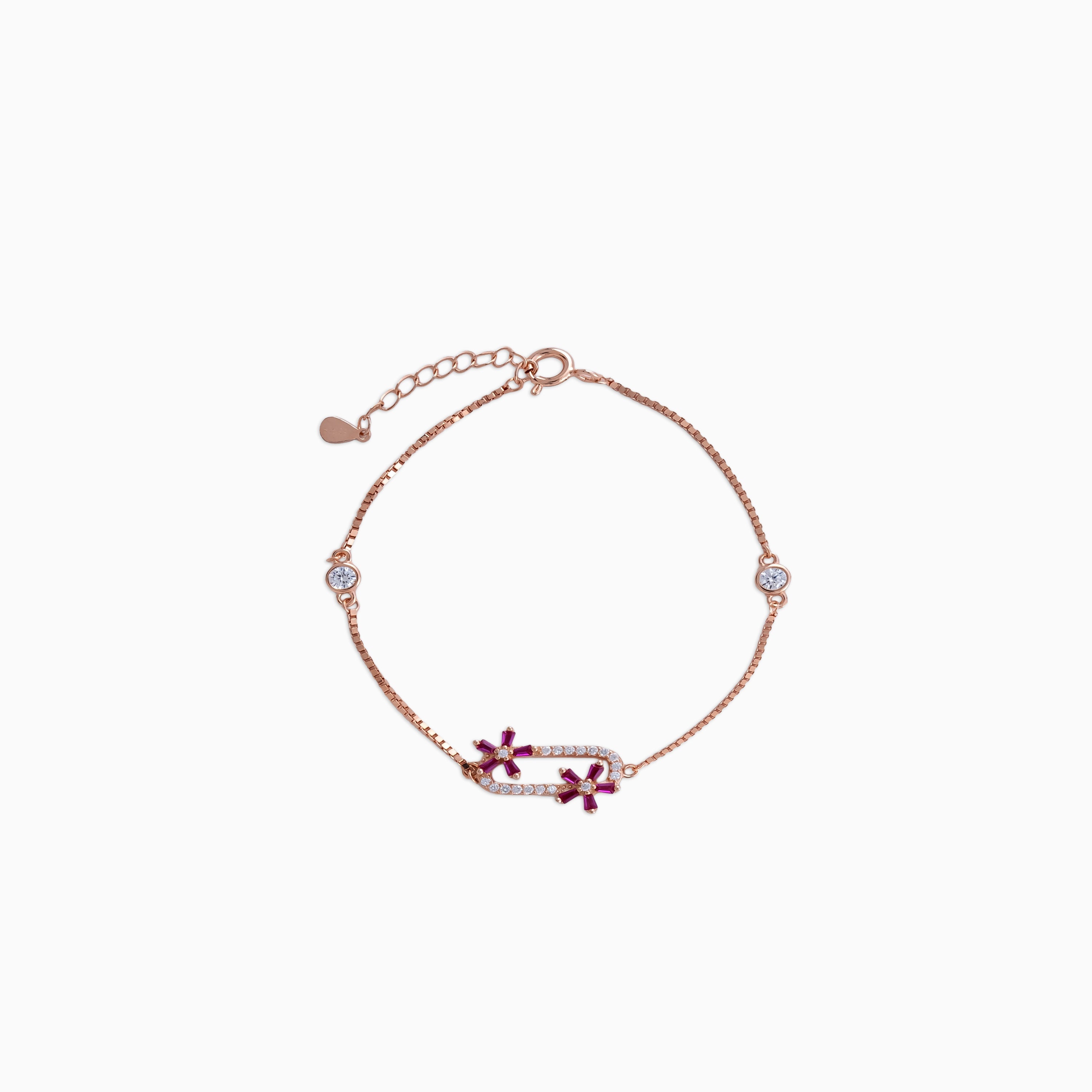 925 sterling silver, Rose Gold Bracelet, Secret Garden bracelet (Secret Garden), 16 cm