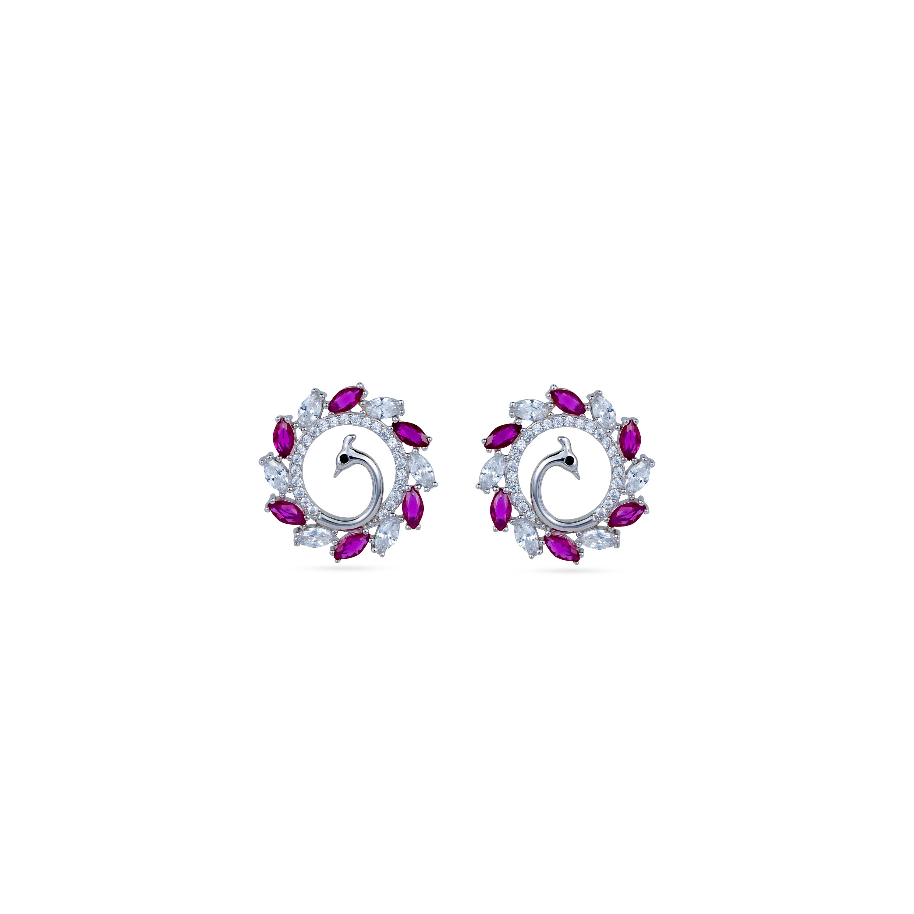 Peacock Ruby Wreath Pendant Set