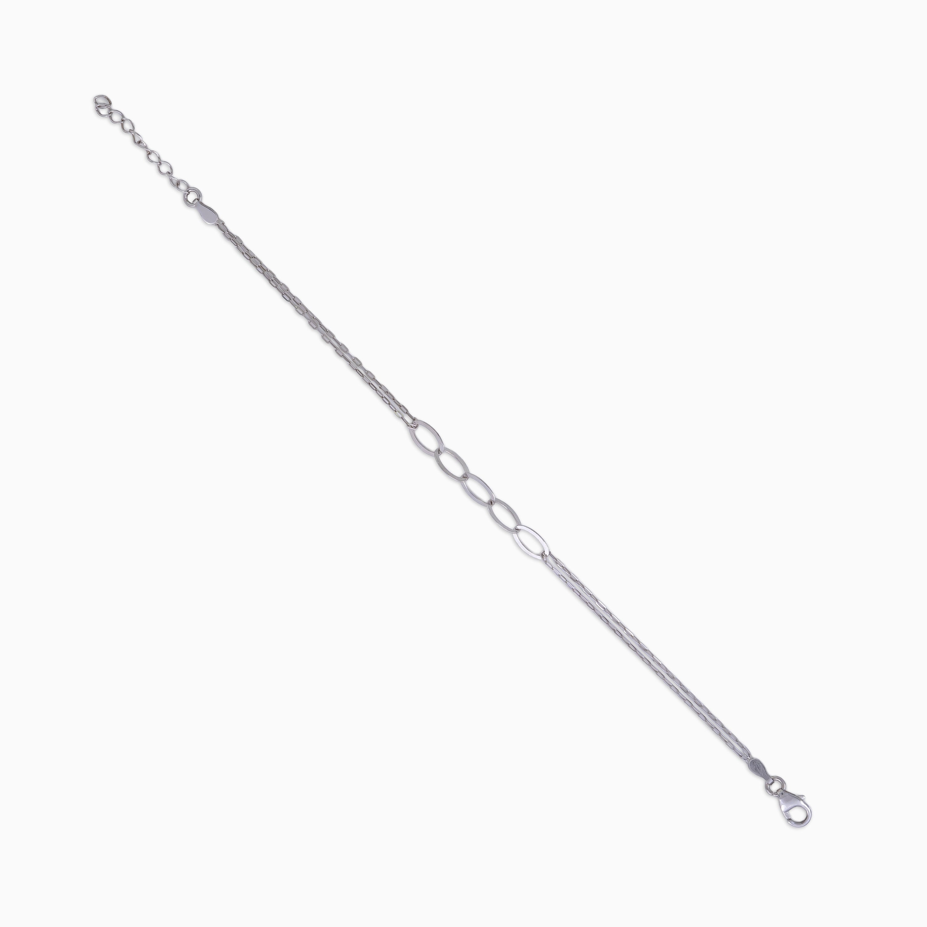 Oval Link Duo Chain Bracelet