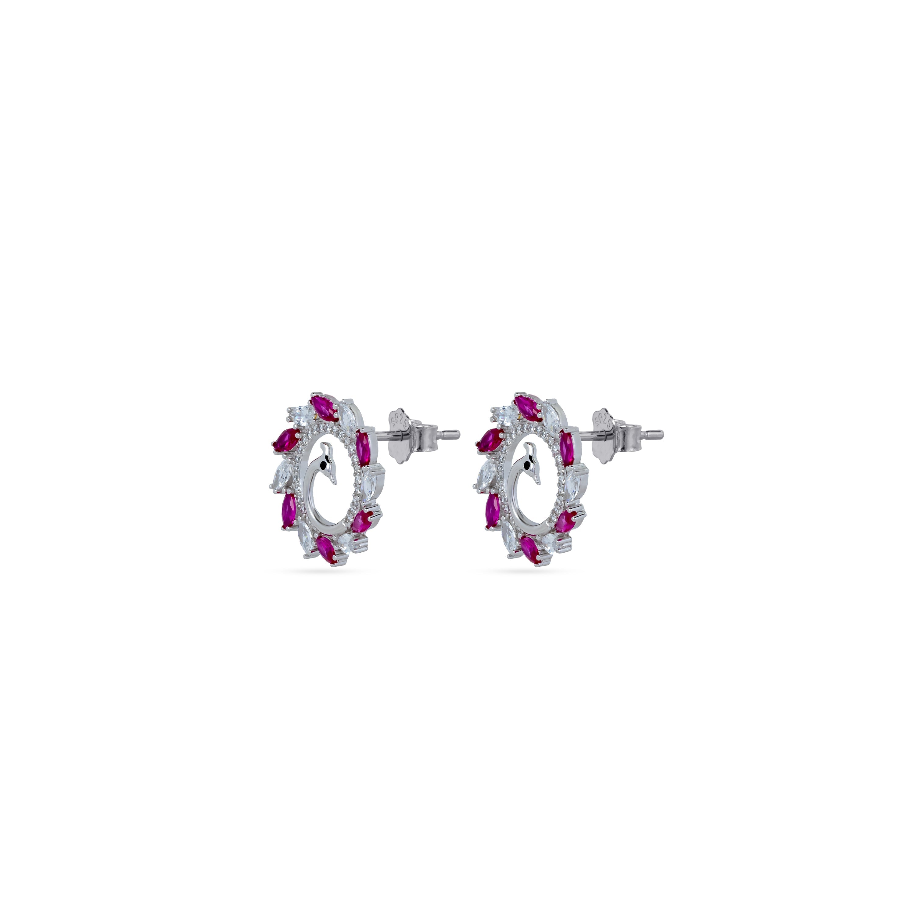 Peacock Ruby Wreath Pendant Set